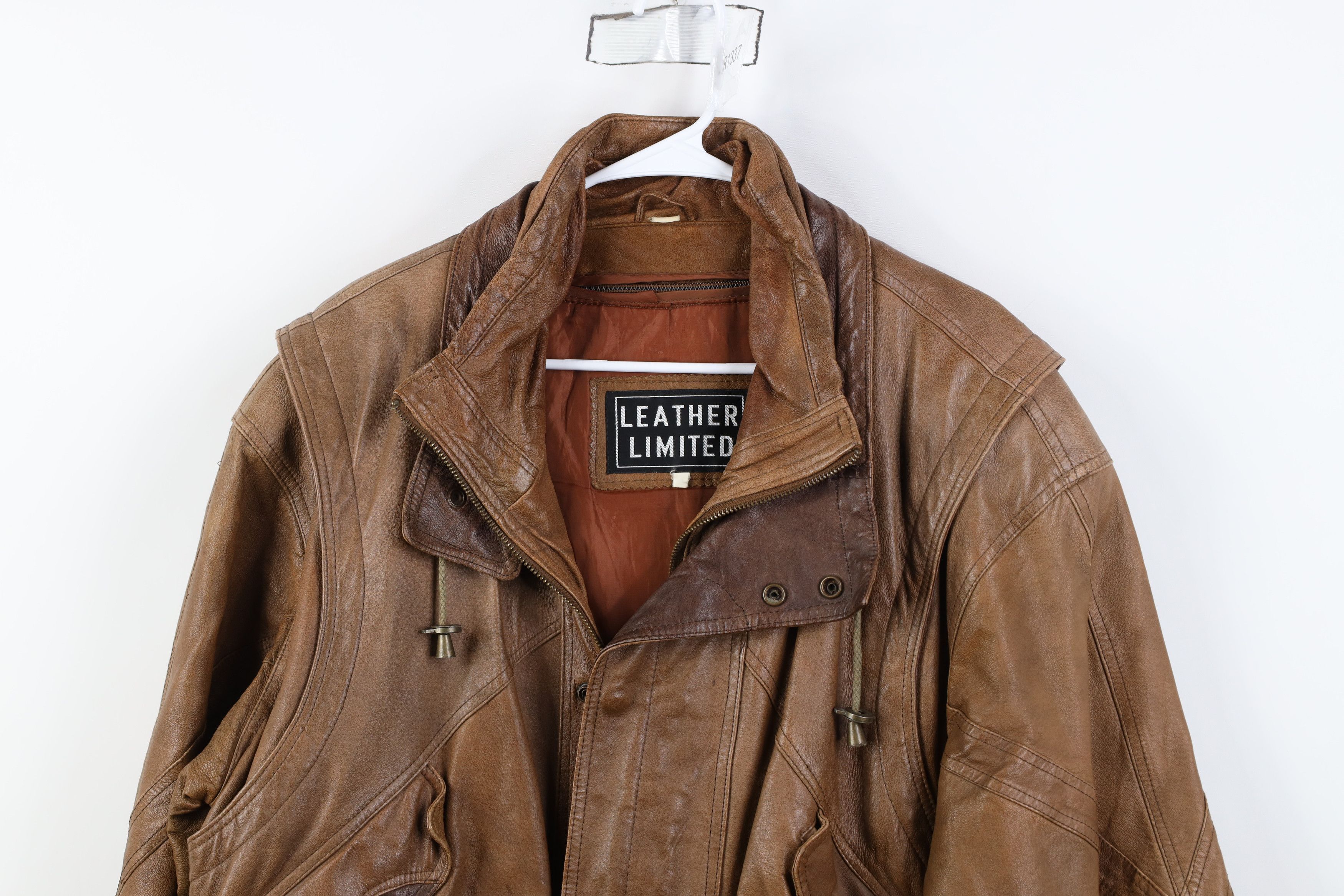 Vintage AS IS Vintage 90s Streetwear Leather Chore Bomber Jacket Size US L / EU 52-54 / 3 - 2 Thumbnail