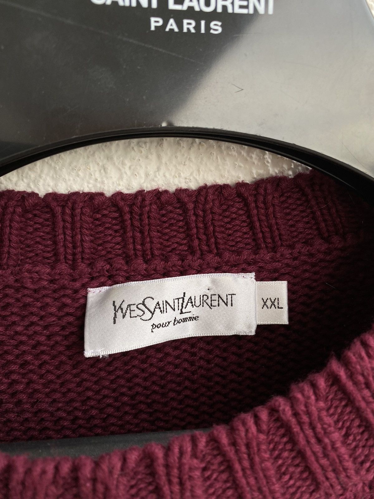 Yves Saint Laurent Burgundy YSL Sweater Knit Heavy Thick YSL Sweatshirt Size US XXL / EU 58 / 5 - 4 Thumbnail