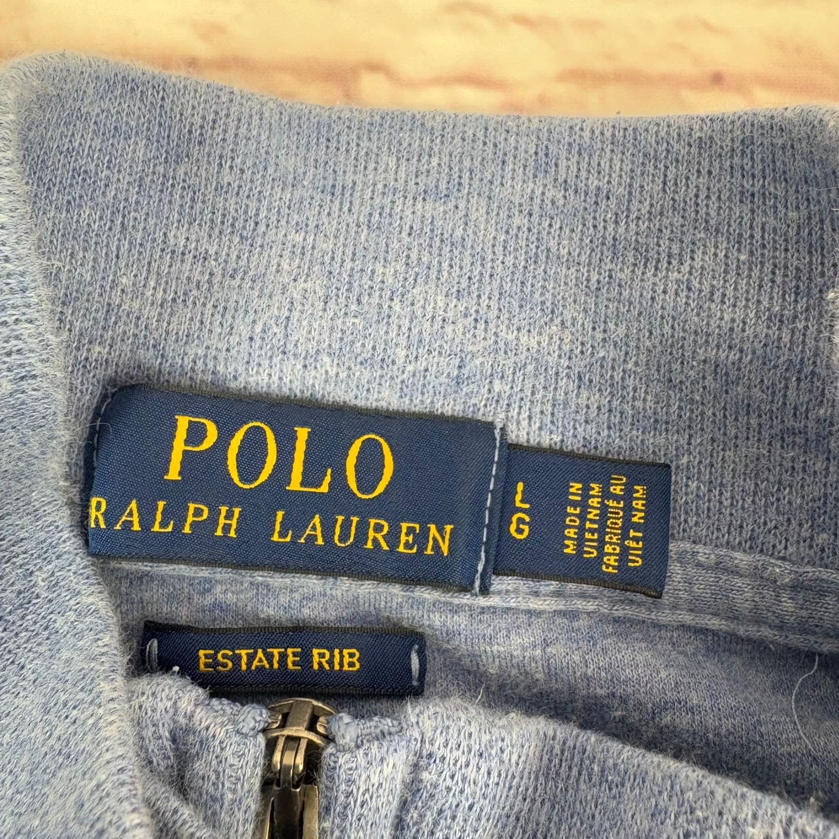 Polo Ralph Lauren Polo Ralph Lauren Sweater Mens Large Blue Estate Rib 1/4 Zip Mock Neck Cotton Size US L / EU 52-54 / 3 - 6 Thumbnail