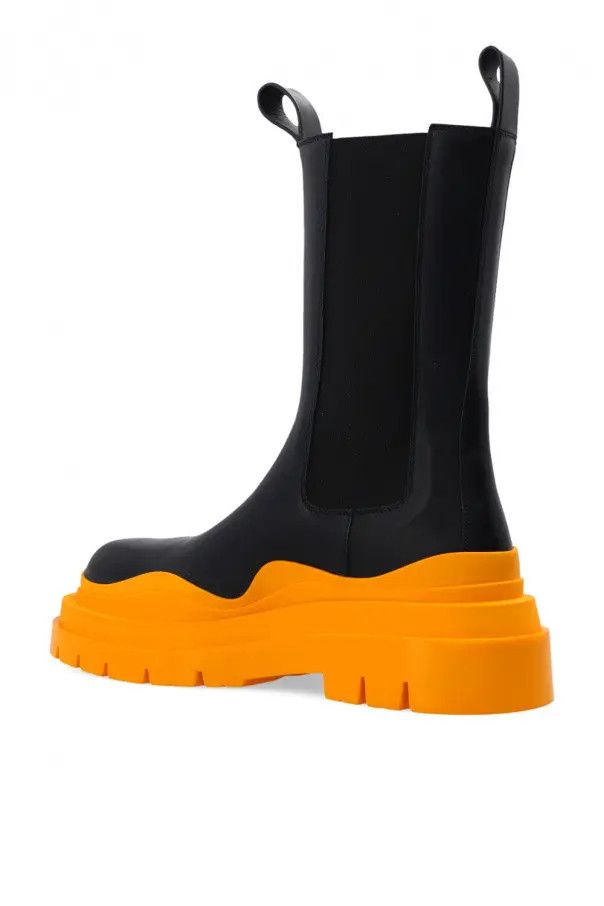 Bottega Veneta o1n1vont1224 Tire Chelsea Boots in Black/Orange Size US 5.5 / IT 35.5 - 5 Thumbnail