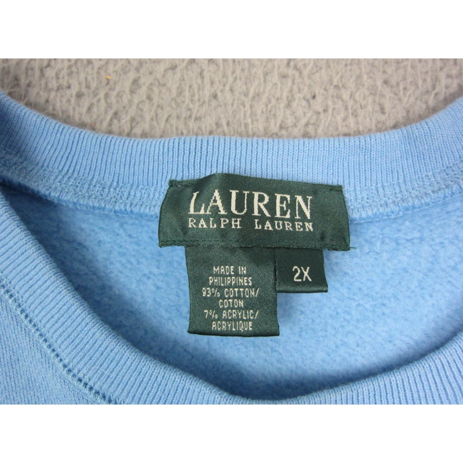 Ralph Lauren VINTAGE Lauren Ralph Lauren Sweatshirt Womens 2X Blue Crew Neck Knit Pullover Logo City Classic All Seasons Fall Winter Spring Womens Size XXL / US 16-18 / IT 52-54 - 6 Thumbnail