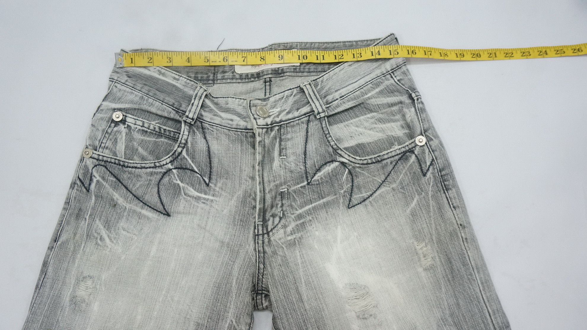 Japanese Brand UPSET Jeans Vintage Distressed Denim Size US 30 / EU 46 - 11 Thumbnail