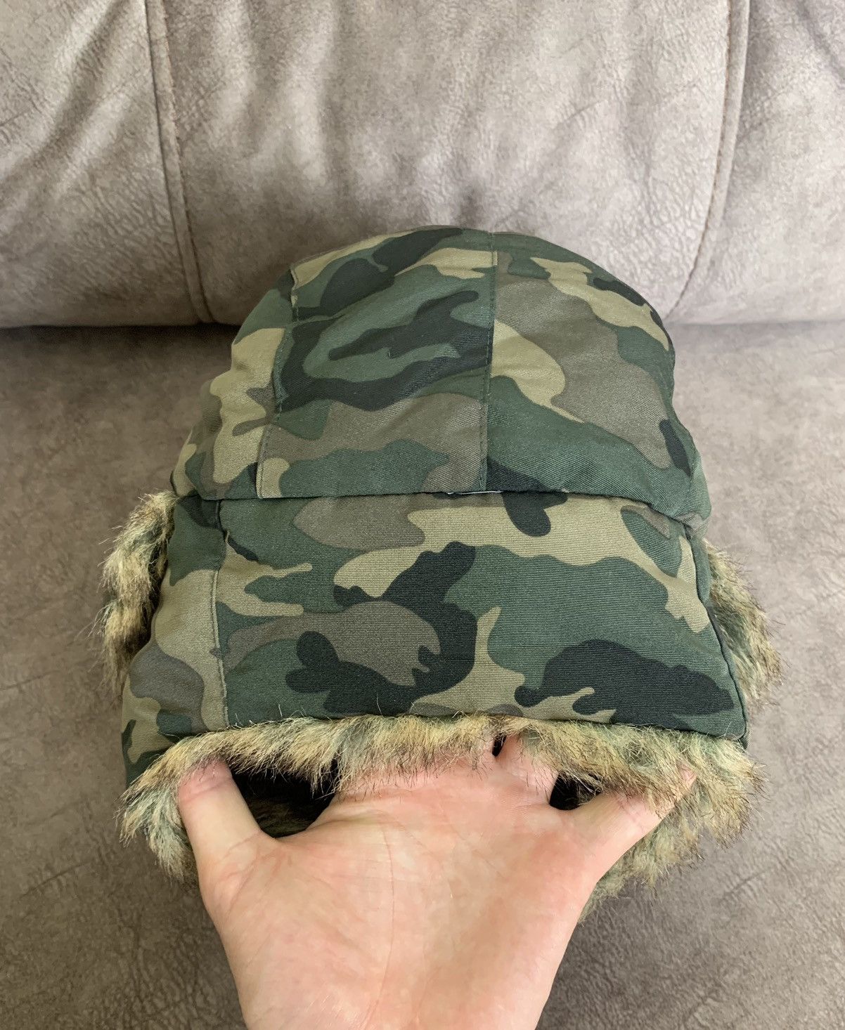 Japanese Brand Y2K Camo Ushanka Hat Size ONE SIZE - 15 Thumbnail