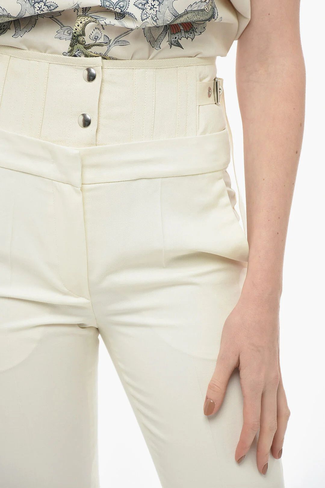 Max Mara og1mm0426 Peplum Pant in White Size 26" / US 2 / IT 38 - 3 Thumbnail