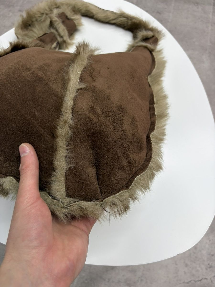 If Six Was Nine Vintage Shearling Fur Leather Shoulder Bag Y2K Boho Suede Size ONE SIZE - 13 Thumbnail