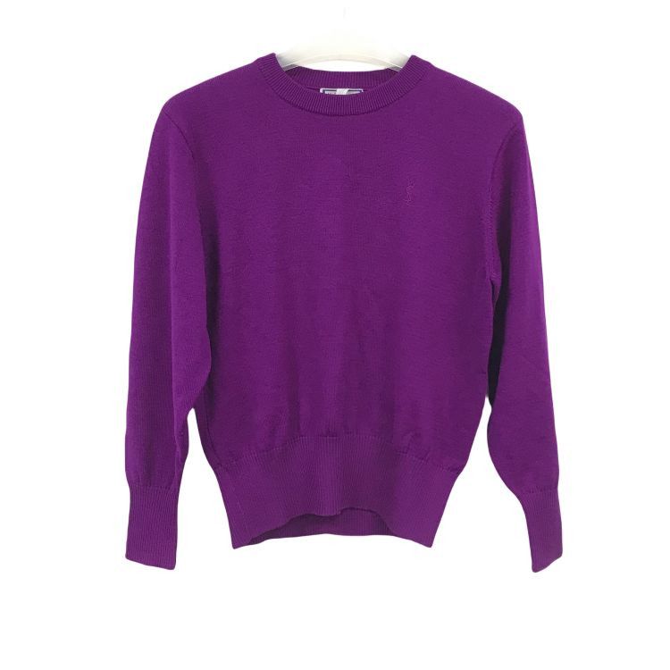 Yves Saint Laurent Yves Saint Laurent Purple Wool Knit Sweater Size M Size M / US 6-8 / IT 42-44 - 1 Thumbnail