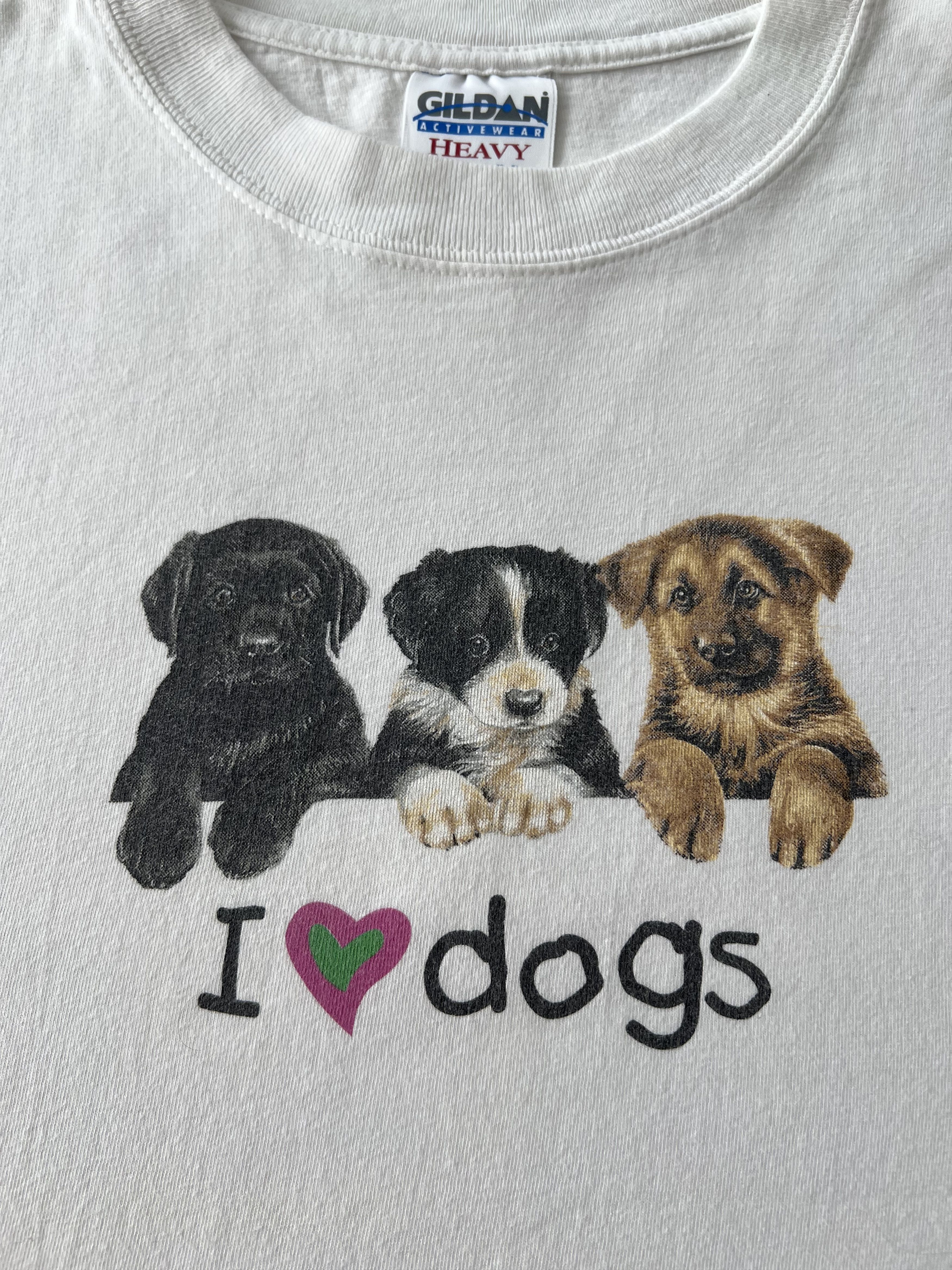 Vintage Vintage 2000s I Love Dogs Animals Art White T-shirt Size US M / EU 48-50 / 2 - 4 Thumbnail
