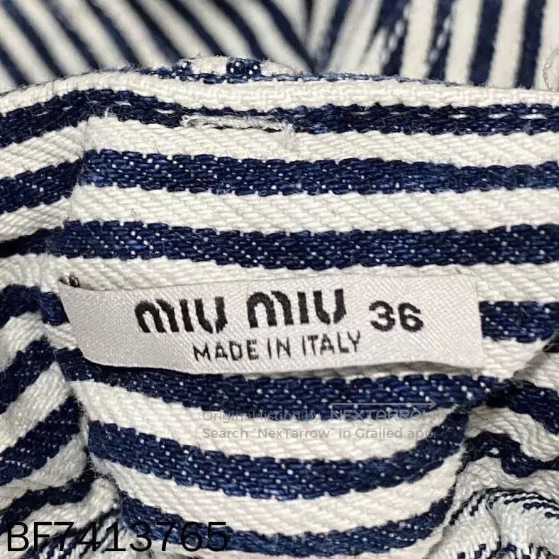 Miu Miu Miu Miu 36 Blue and white striped bud shorts Size 35" - 6 Thumbnail