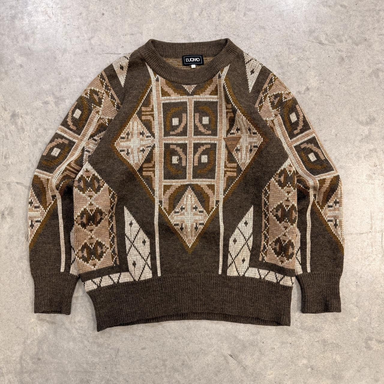 Other Vintage 1990s brown and cream sweater Size US M / EU 48-50 / 2 - 1 Thumbnail