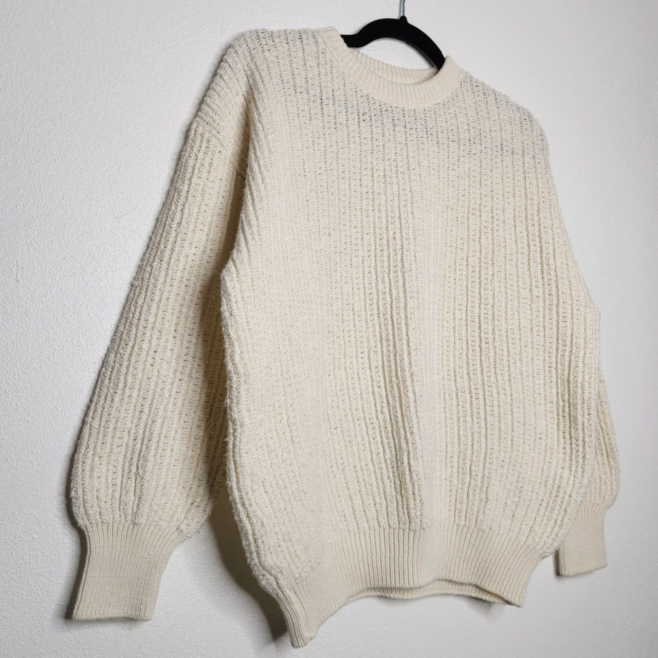 Vintage VINTAGE White Knit Crewneck Boho Beachy Cottage Core Neutrals Sweater 90s Unisex Adults M White Pullover 90s Cottage Core Mens Womens Girls Boys Size US M / EU 48-50 / 2 - 2 Thumbnail