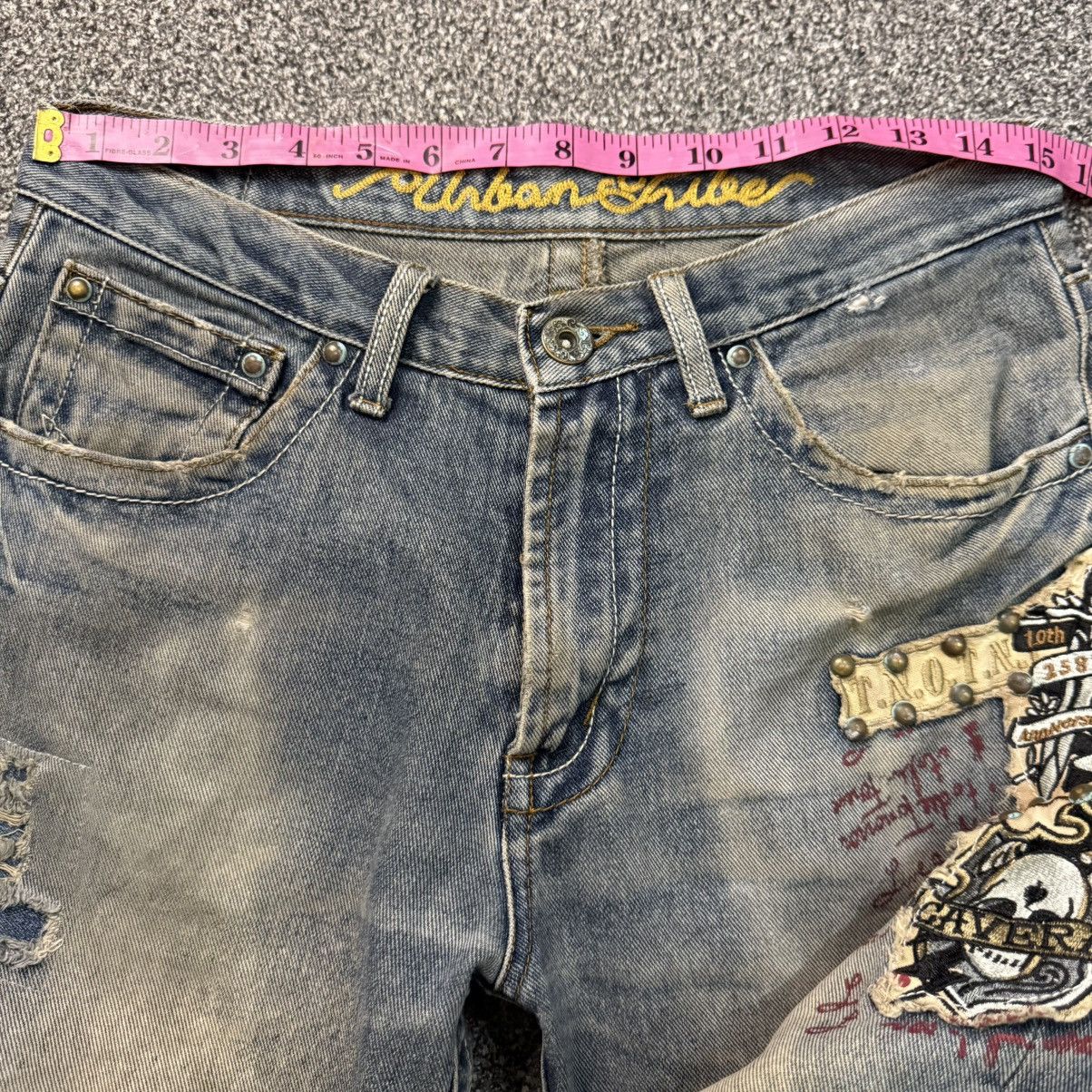 Affliction 🔥 Archival Urban Tribe Distressed Thrashed Punk Jeans Size US 30 / EU 46 - 16 Thumbnail