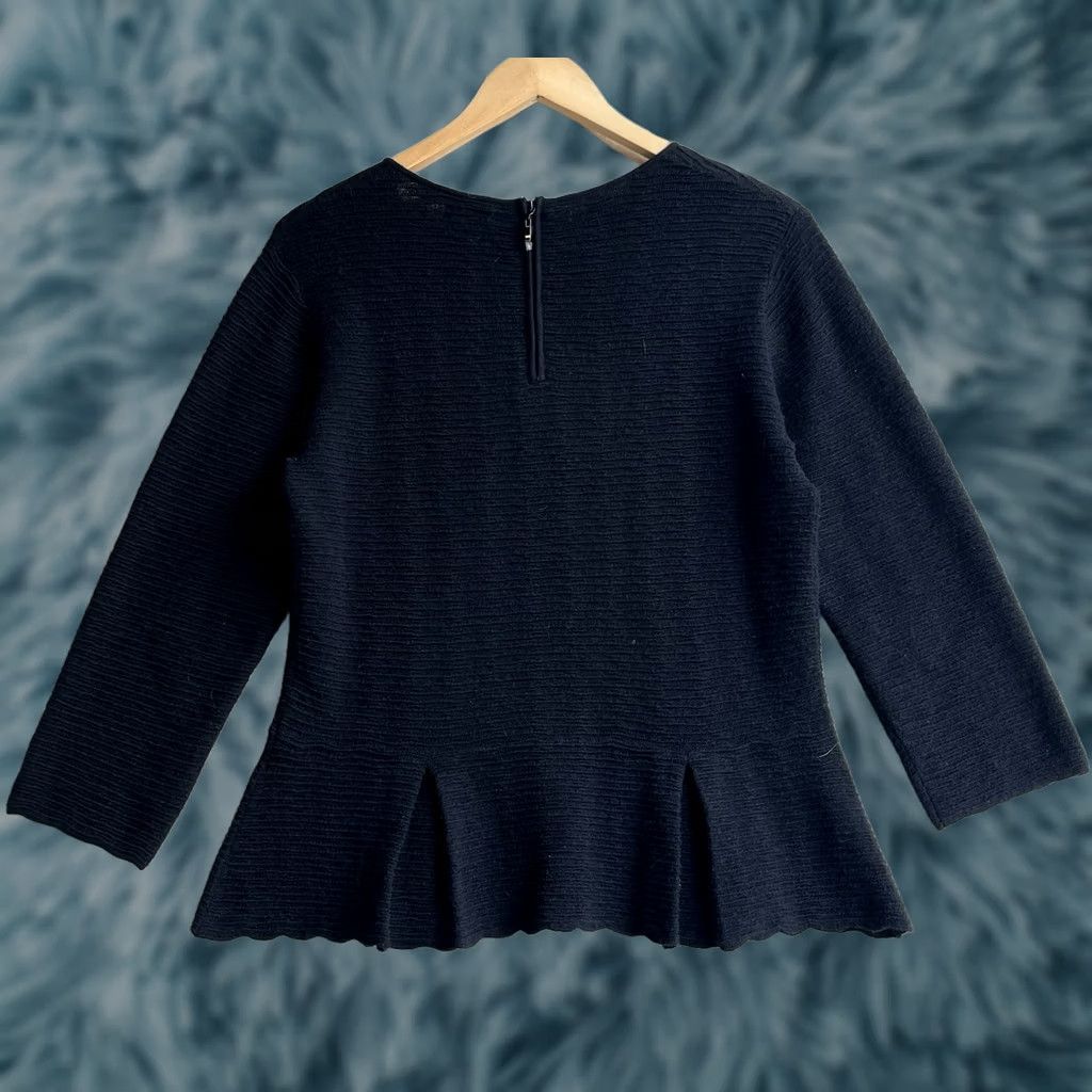 Vintage Classiques Entier Women's Large Black Wool Cashmere 3/4 Sleeve Sweater Size L / US 10 / IT 46 - 1 Thumbnail