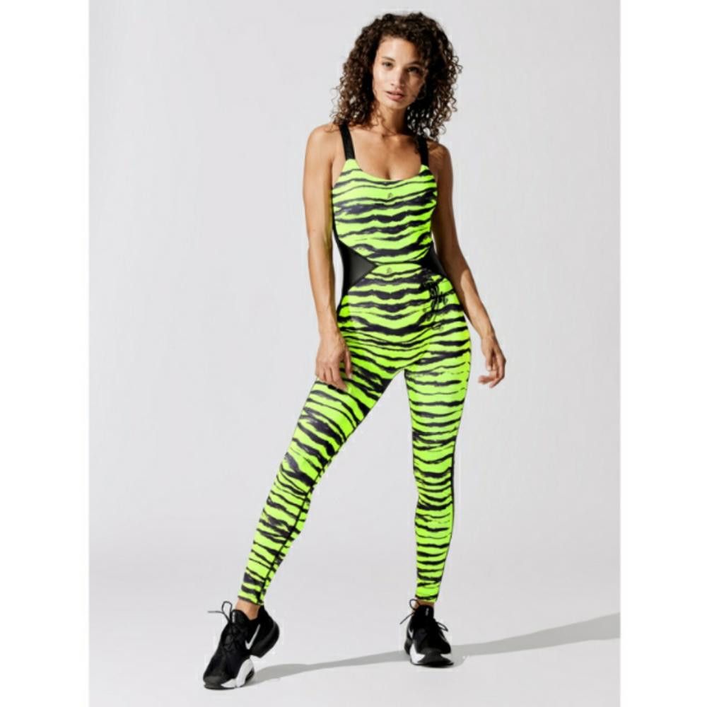 Designer Lime Tiger DUNDAS Full Length Cat Bodysuit Size 28" / US 6 / IT 42 - 4 Thumbnail