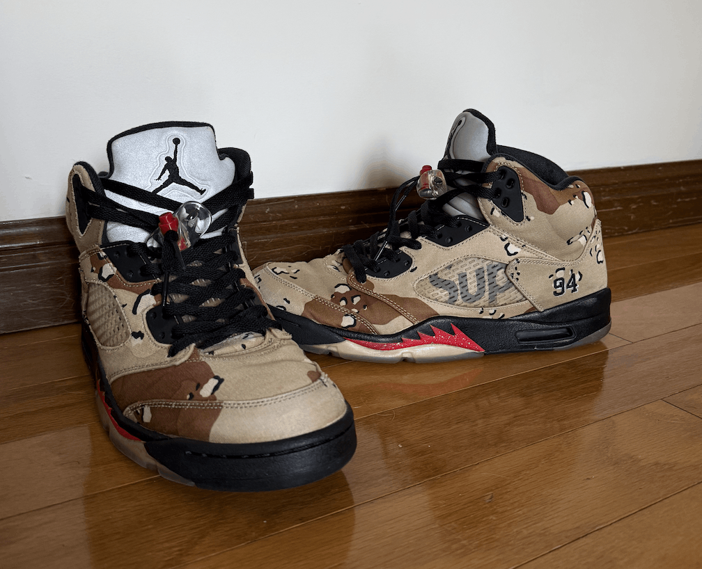 Jordan Brand × Supreme Air Jordan 5 Retro Supreme Desert "Camo" Size US 11.5 / EU 44-45 - 3 Thumbnail