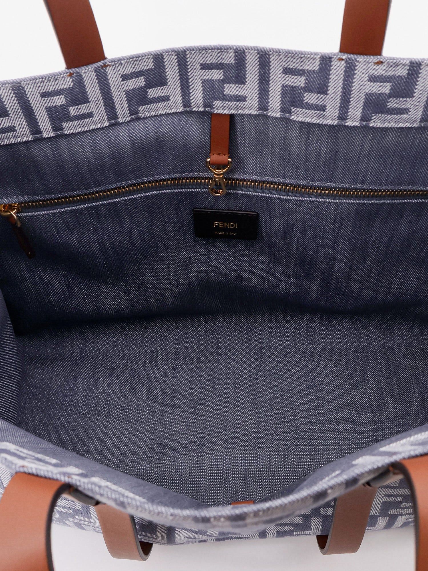 Fendi Summer Tote Ff Jacquard Fabric Shoulder Bag With Fringes Size ONE SIZE - 1 Thumbnail