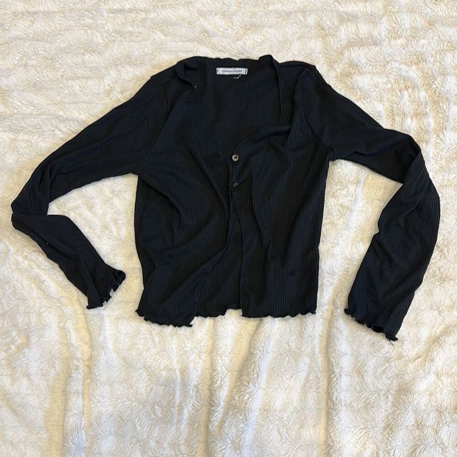 Other Caution to the Wind Black Button-Front Cardigan | Sz S Size S / US 4 / IT 40 - 2 Thumbnail