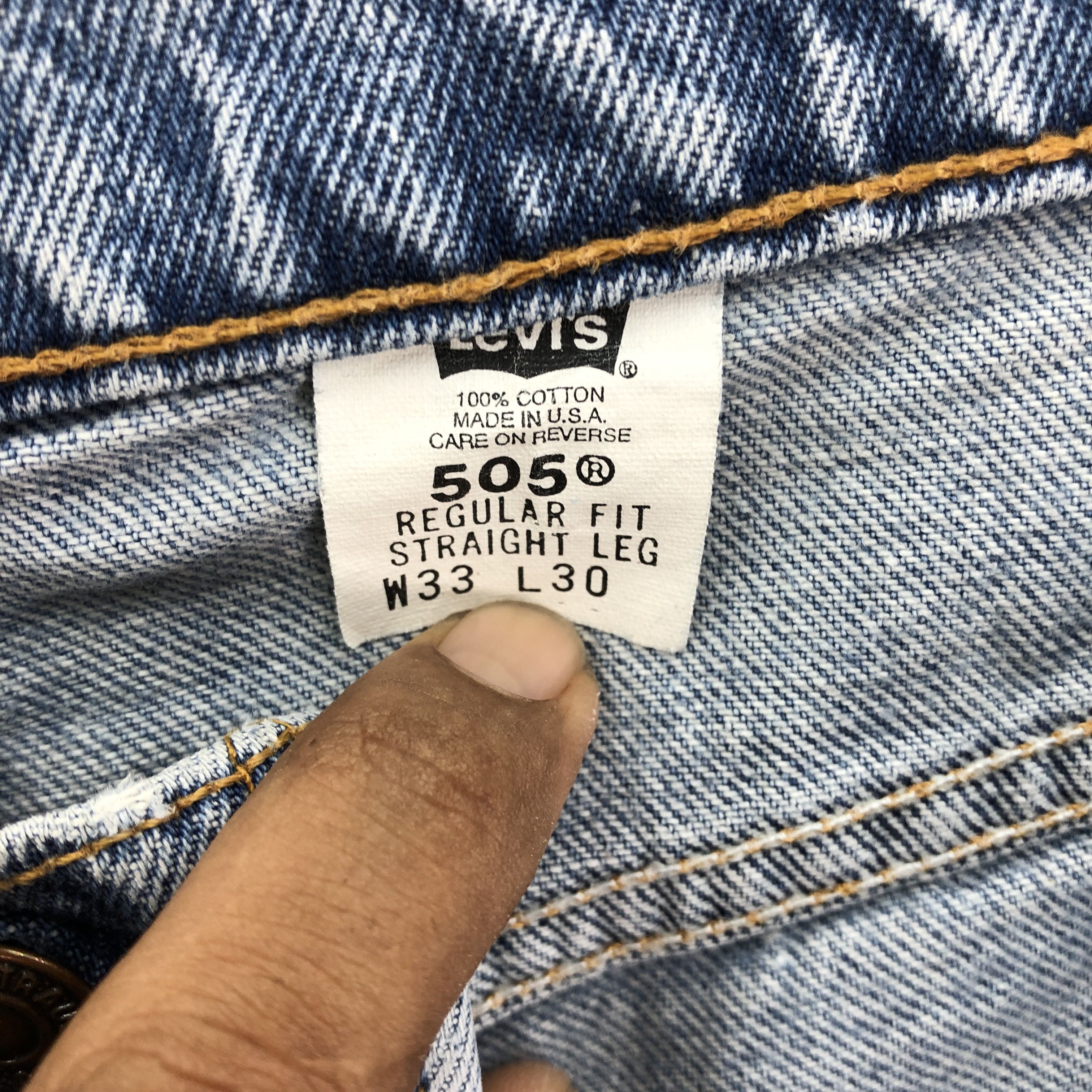 Levi's Vintage 90s Levis 505 Stone Wash Jeans Levi's Faded Denim Size US 32 / EU 48 - 9 Thumbnail
