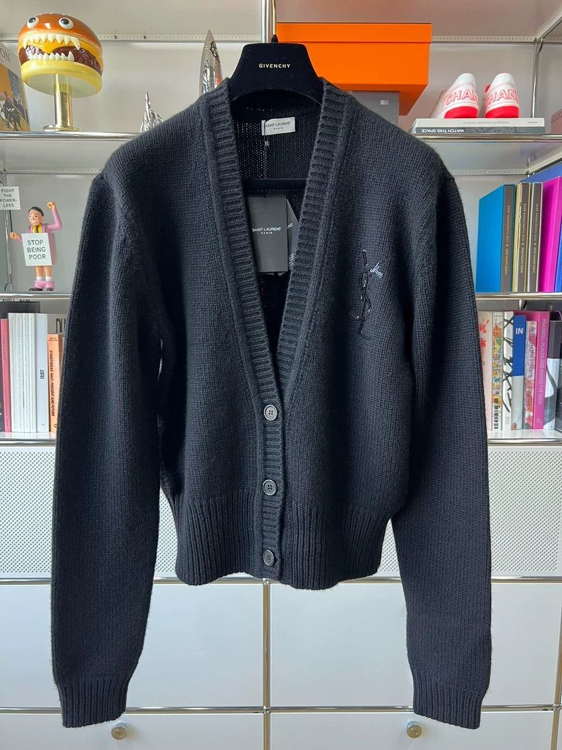 Saint Laurent Paris Saint Laurent Paris Cashmere sequin cardigan jacket-2506 Size US S / EU 44-46 / 1 - 1 Thumbnail