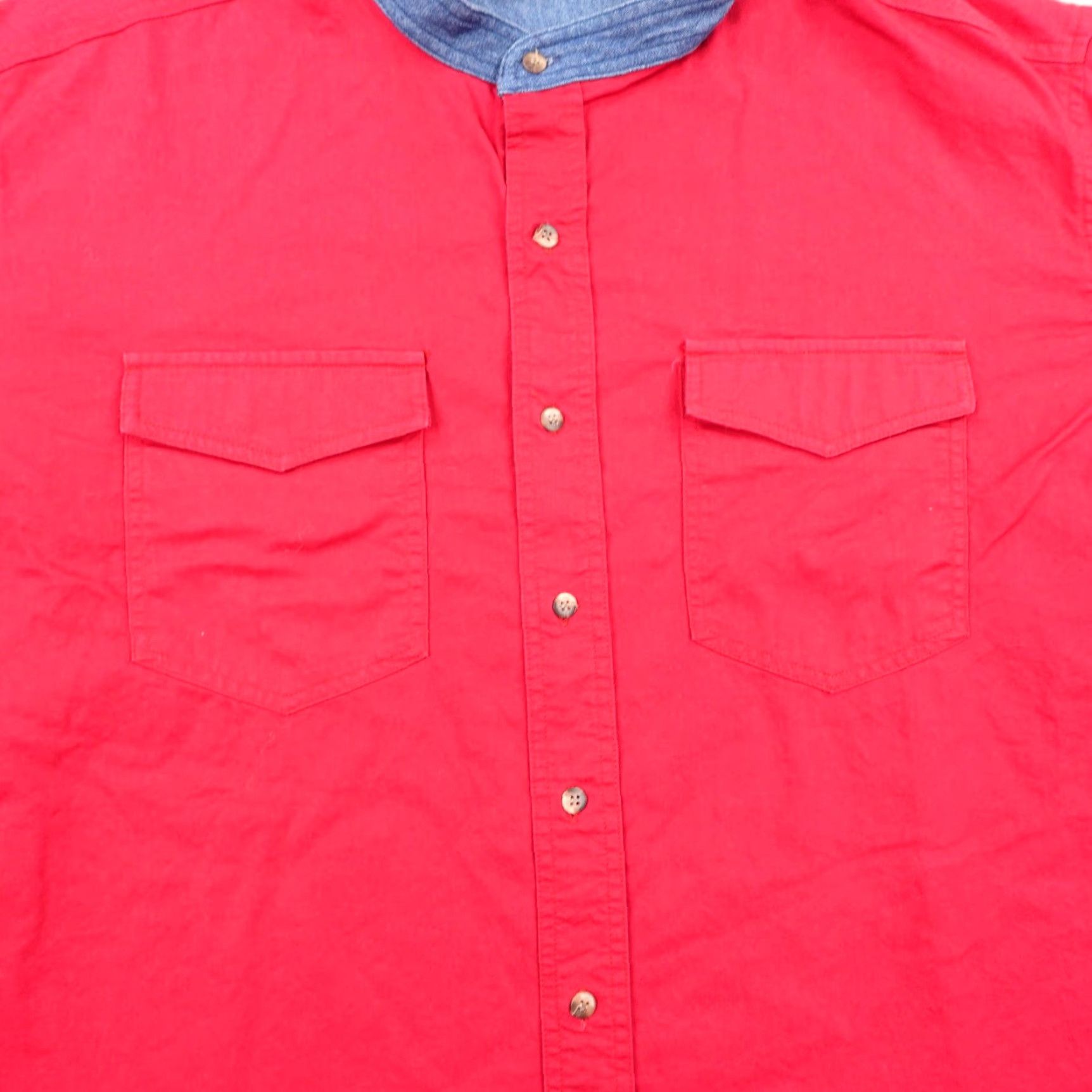 Vintage Vintage Panhandle Slim Shirt Mens 3XL Red Denim Band Collar Western Button Up Size US XXL / EU 58 / 5 - 3 Thumbnail