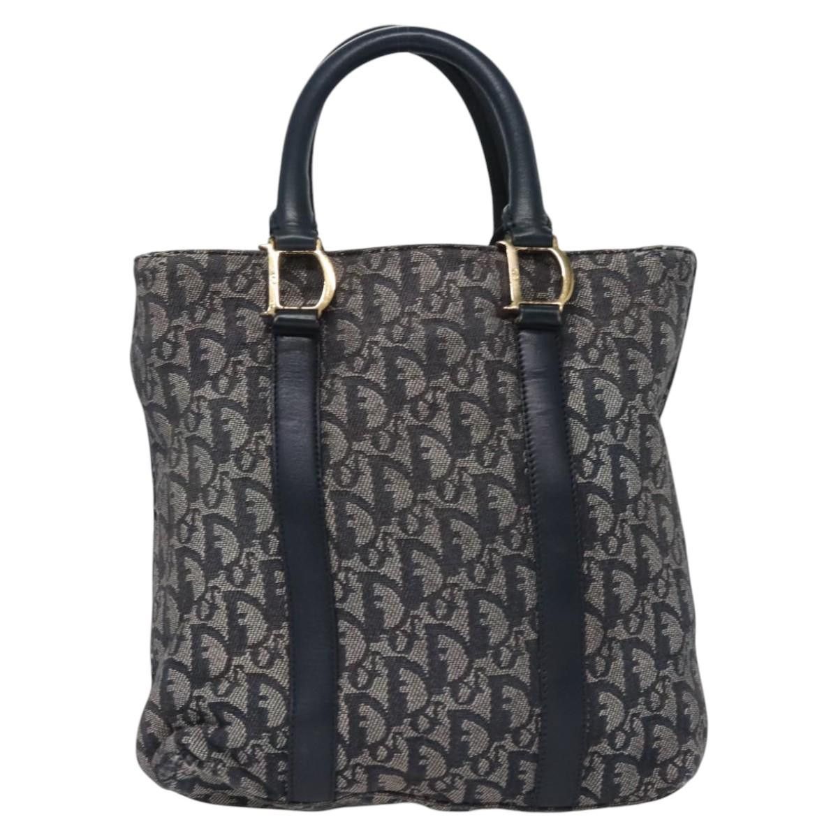 Dior DIOR Trotter Canvas Hand Bag Navy Gold Size ONE SIZE - 3 Thumbnail