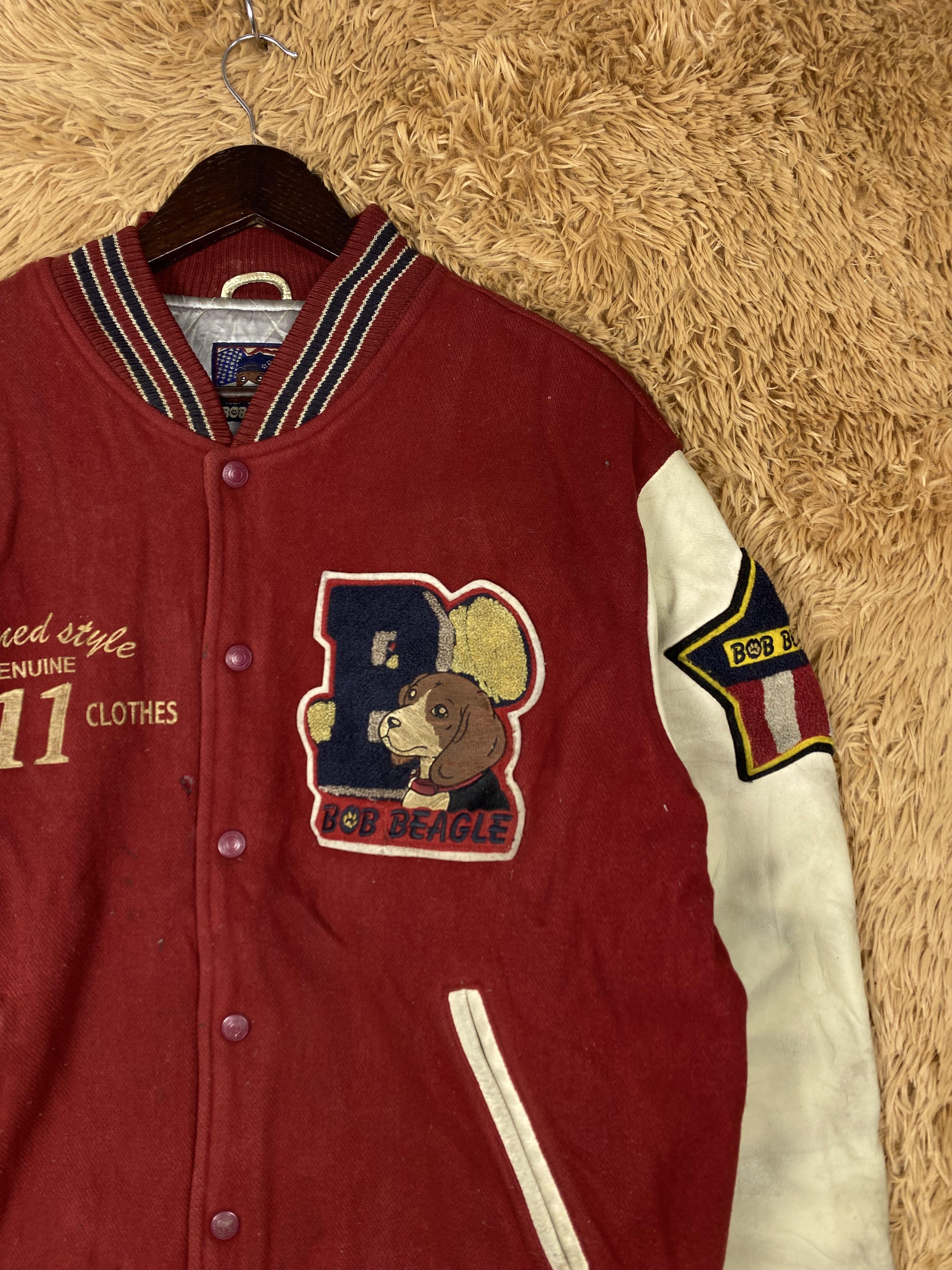 MLB Vintage Bob Beagle Leather Sleeve Varsity Jacket DJ0403 Size US M / EU 48-50 / 2 - 3 Thumbnail