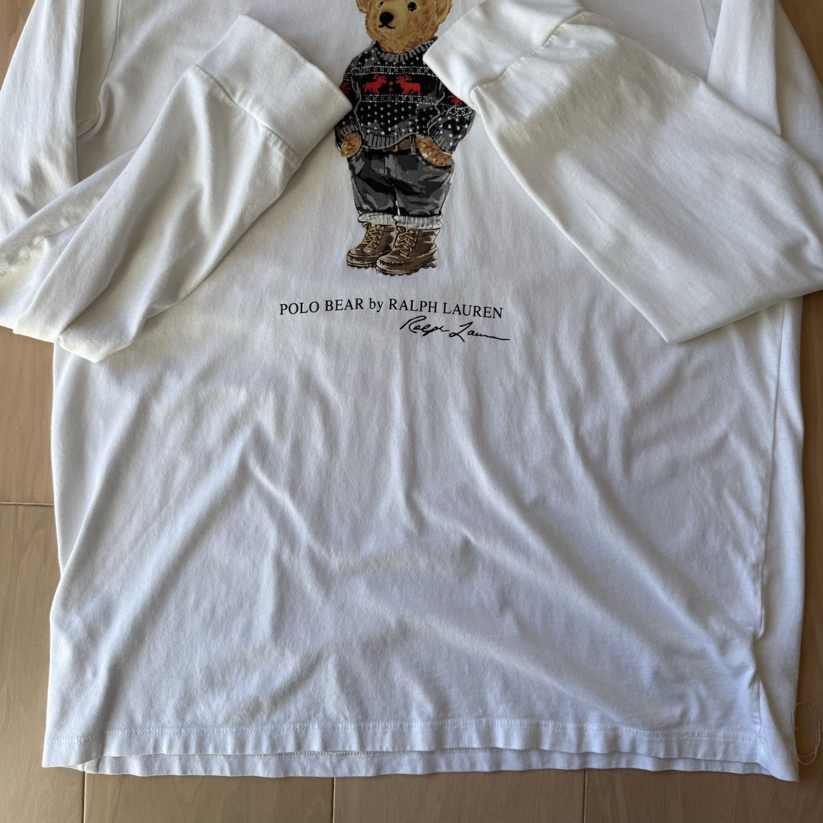Polo Ralph Lauren Polo Bear By Ralph Lauren Hooded Shirt L White Long Sleeve Size US L / EU 52-54 / 3 - 5 Thumbnail