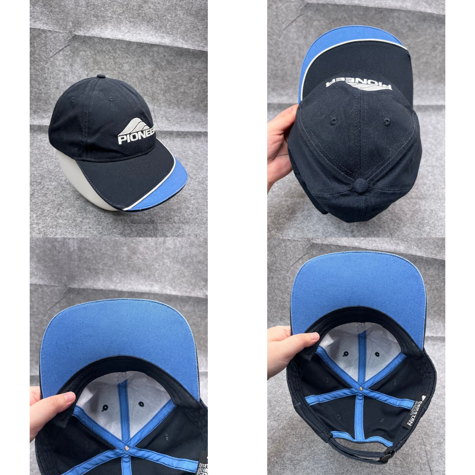 Vintage Pioneer Hat Cap Strap Back Adult One Size Blue Embroidered 100% Cotton Size ONE SIZE - 8 Thumbnail