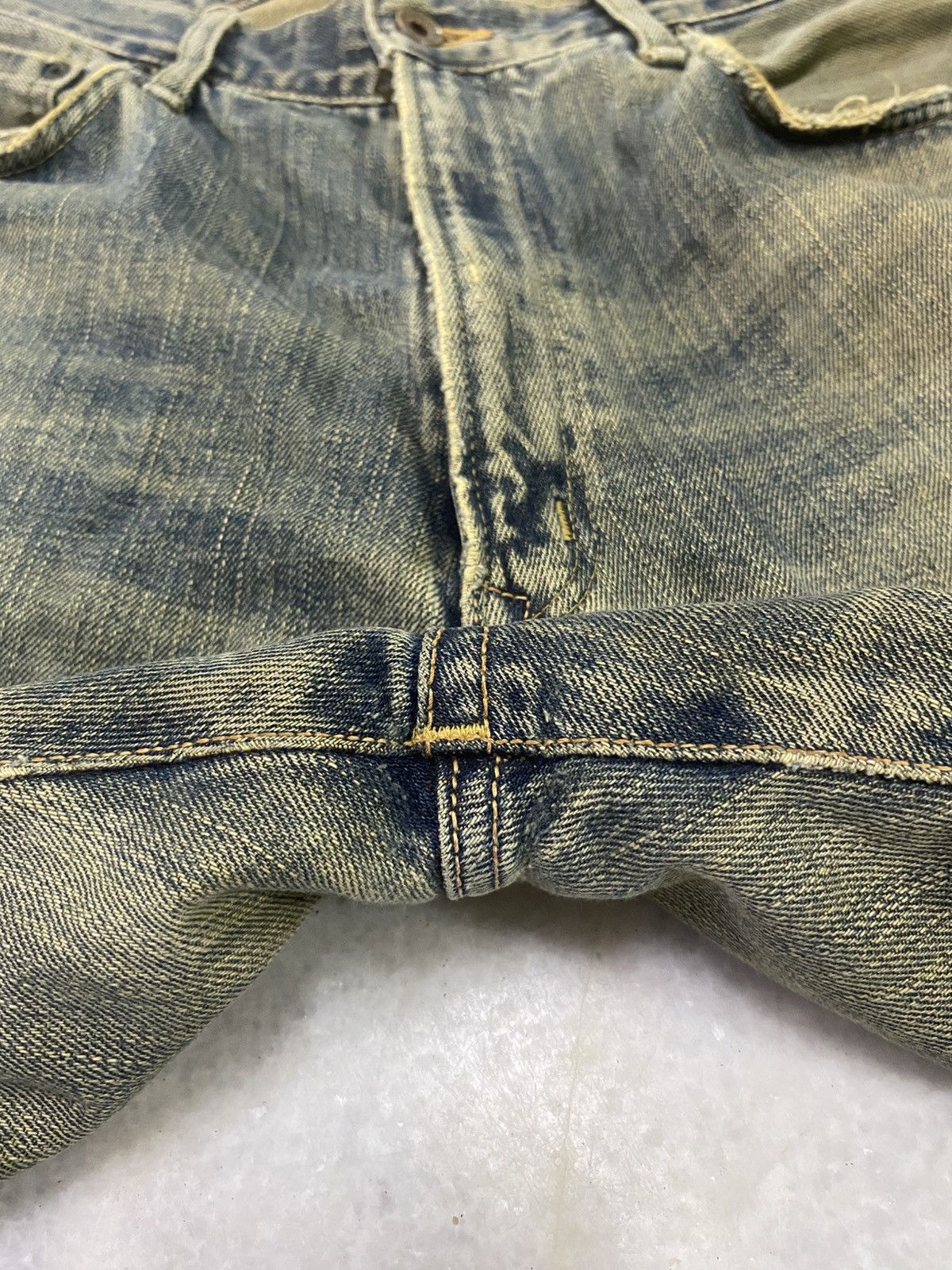 Edwin Size 35x32 Vintage Edwin Selvedge Distressed Denim Jeans Size US 35 - 20 Thumbnail