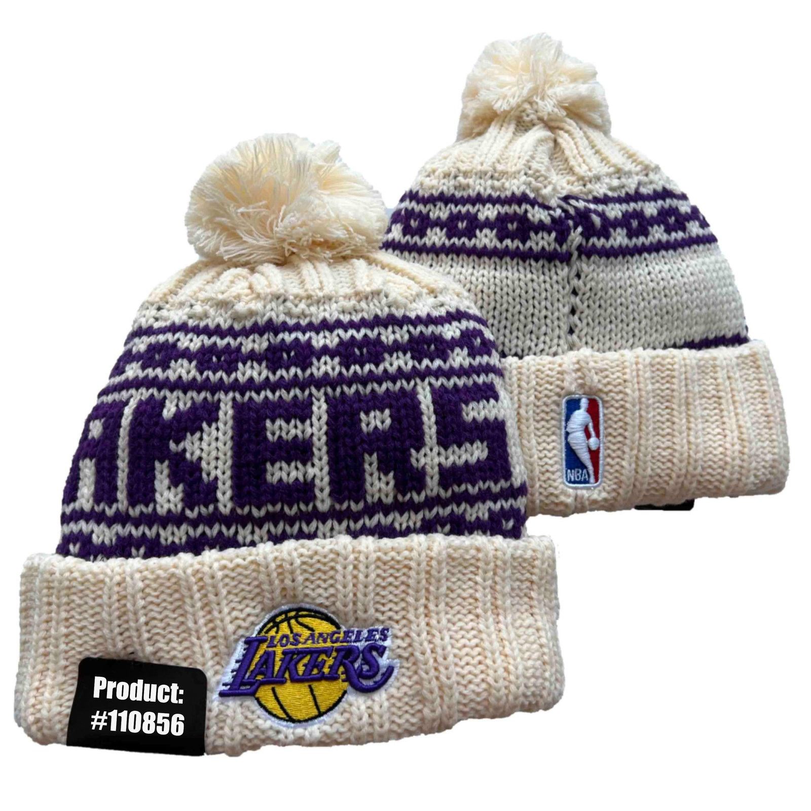Other NWT Los Angeles Lakers Chunky Knit Pom Beanie Fleece Lined Size ONE SIZE - 1 Thumbnail