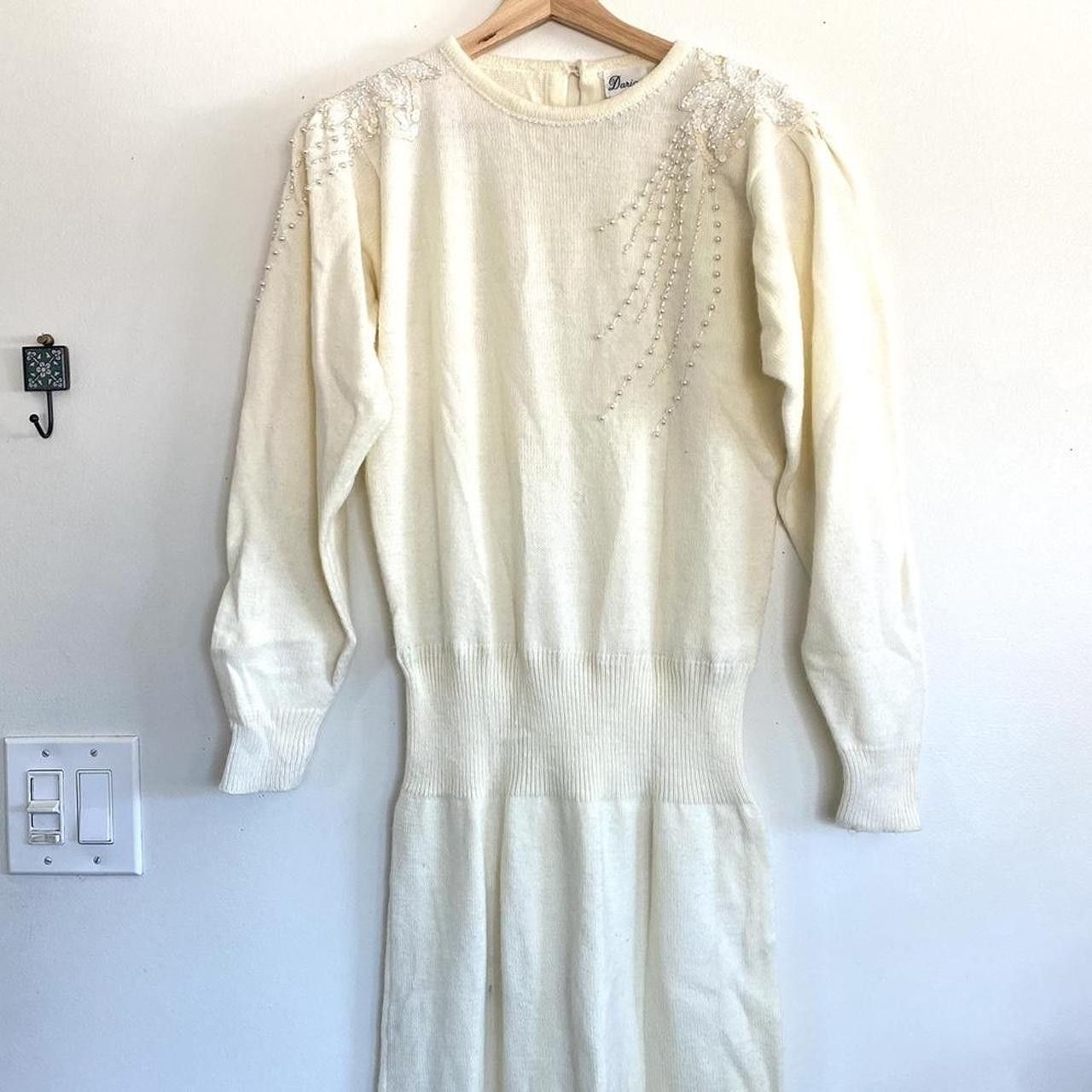 Vintage DARIAN CREAM BEADED SWEATER DRESS WOMENS SIZE MEDIUM VINTAGE Size M / US 6-8 / IT 42-44 - 2 Thumbnail