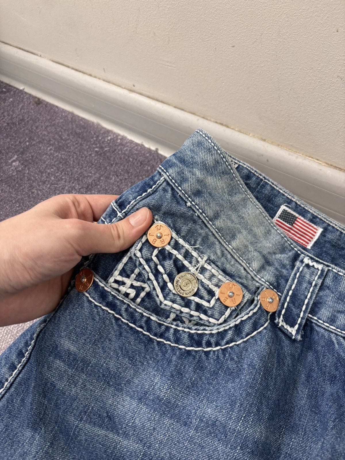 True Religion True Religion NWT Joey Super T Men’s Washed Blue Denim Jeans Size US 36 / EU 52 - 8 Thumbnail