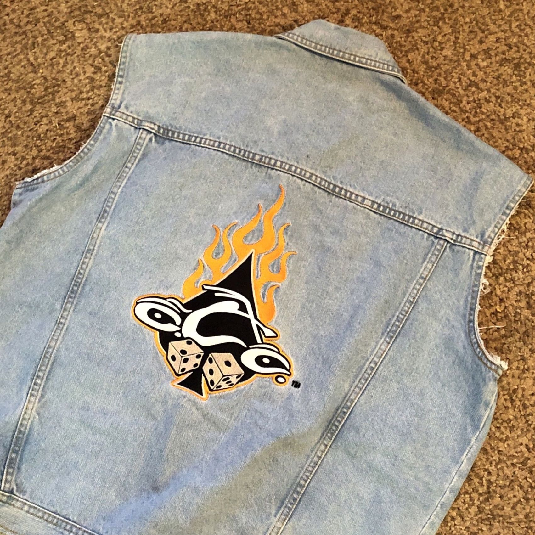 Vintage VINTAGE Orange County Choppers Denim Vest Jacket Sleeveless Blue Embroidered Pocket Button L Large Mens Biker Y2K BioWorld Denim Cotton Jacket Size US L / EU 52-54 / 3 - 4 Thumbnail
