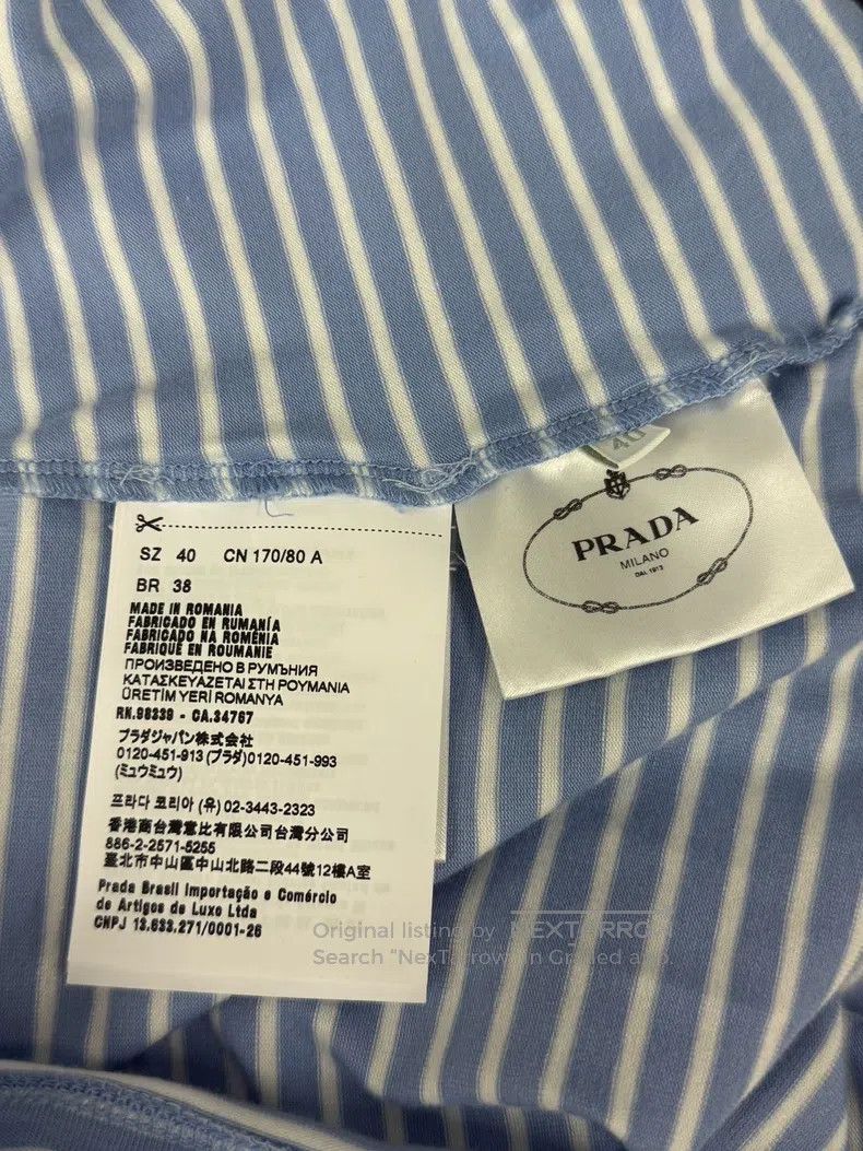 Prada Prada Blue and white striped long sleeves Size S / US 4 / IT 40 - 5 Thumbnail