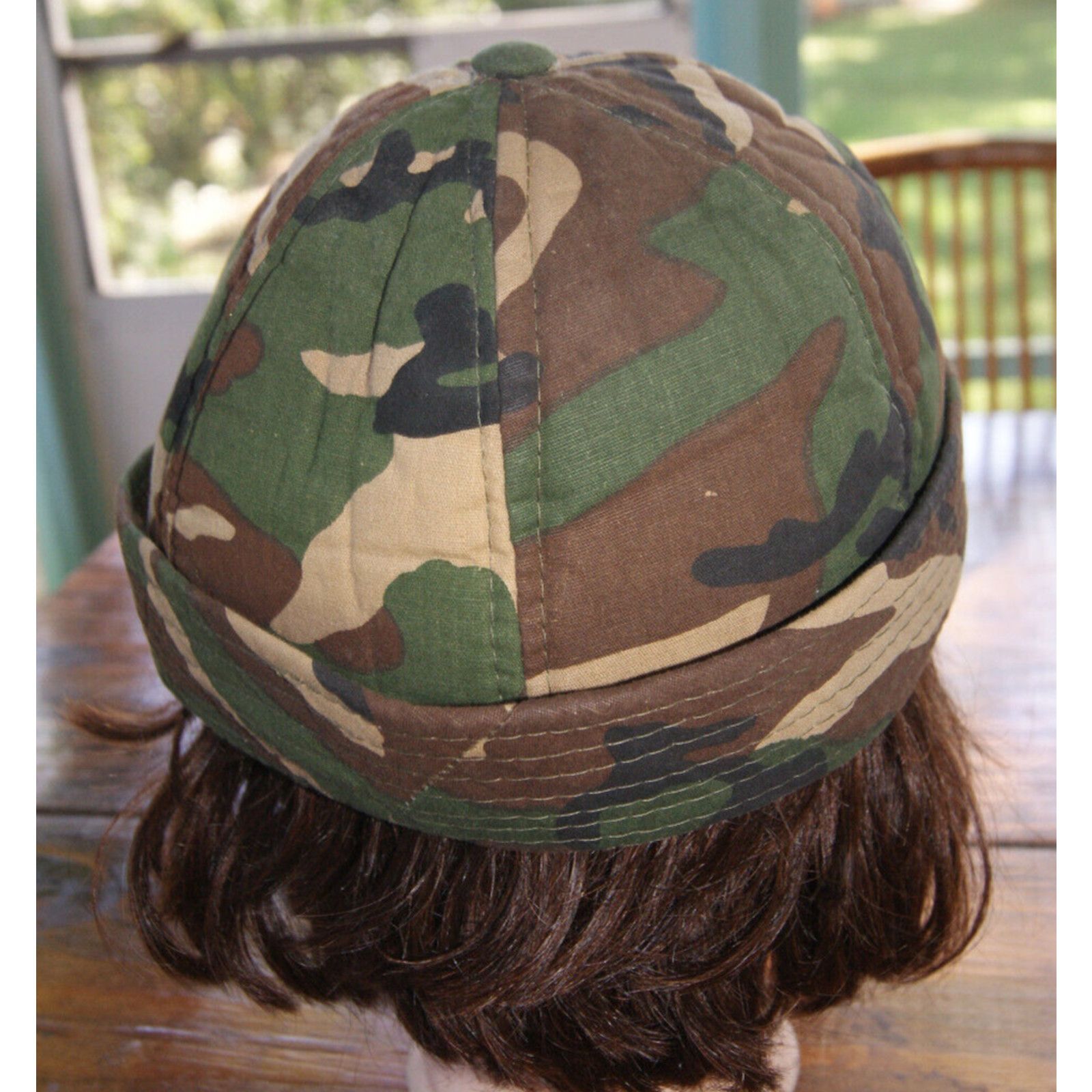 Other VTG Woodland Camouflage Bucket Hat Adult Cap Foam Ear Flap M Size ONE SIZE - 5 Thumbnail