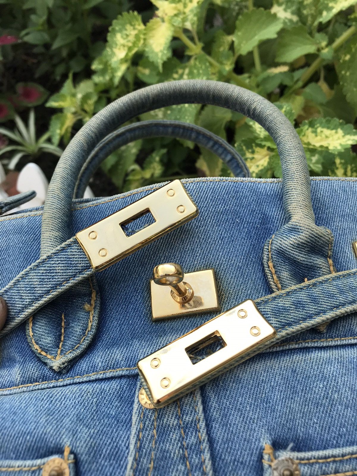 Handmade HANDMADE DENIM BIRKIN 2 WAY STYLE HANDBAG CROSSBODY Size ONE SIZE - 11 Thumbnail