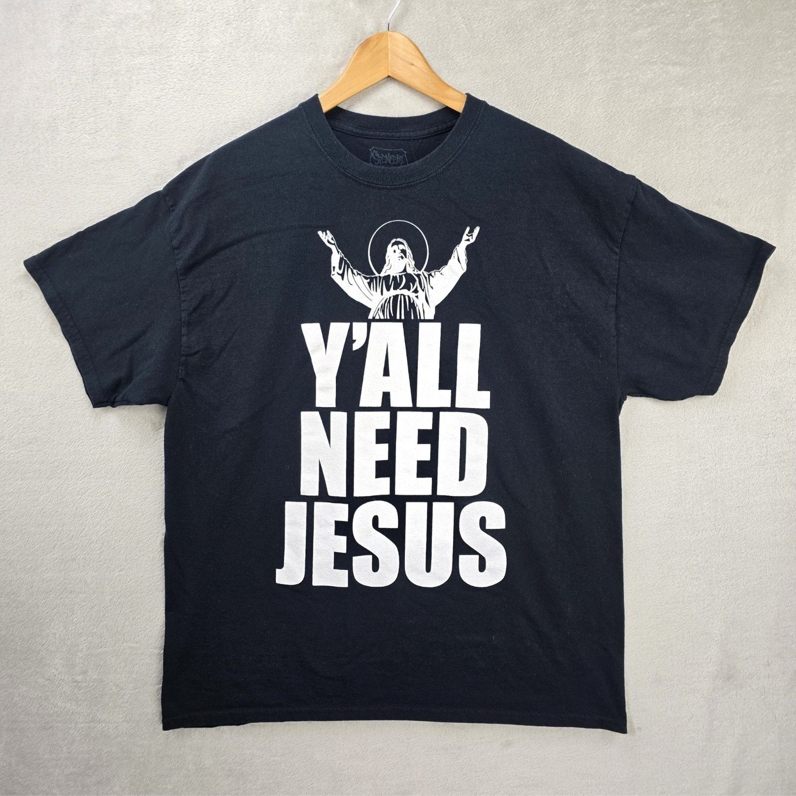 Other Spencer's Y'all Need Jesus Shirt Mens XL Black Graphic Funny Size US XL / EU 56 / 4 - 1 Thumbnail