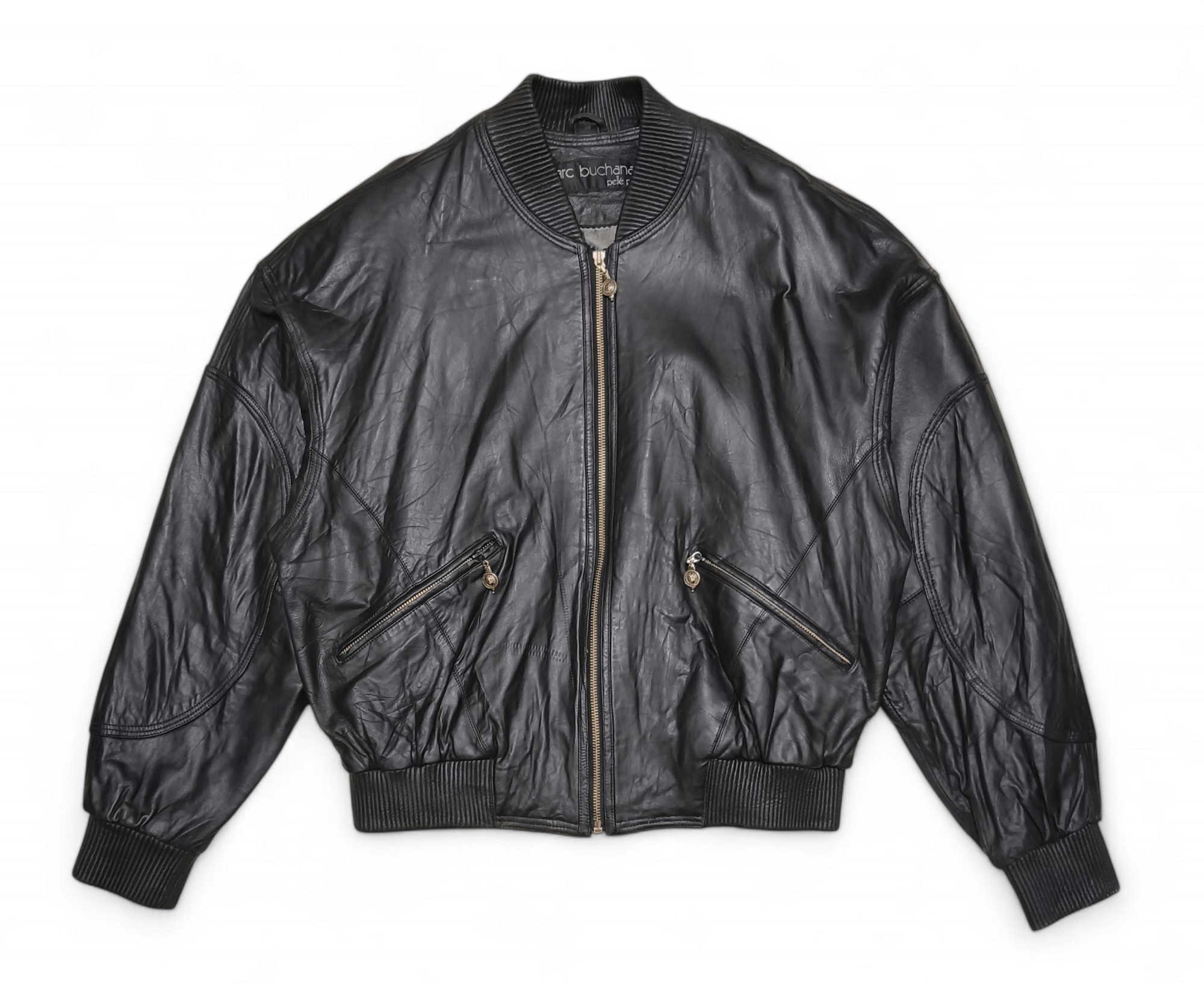 Marc Buchanan Vintage Pelle Pelle Marc Buchanan MB Metal Leather Jacket Size US M / EU 48-50 / 2 - 3 Thumbnail