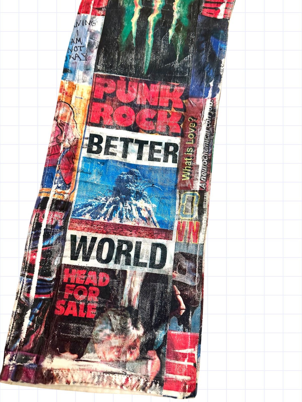 Designer × Vintage 1/1 Horror Printed Denim Size US 33 - 6 Thumbnail