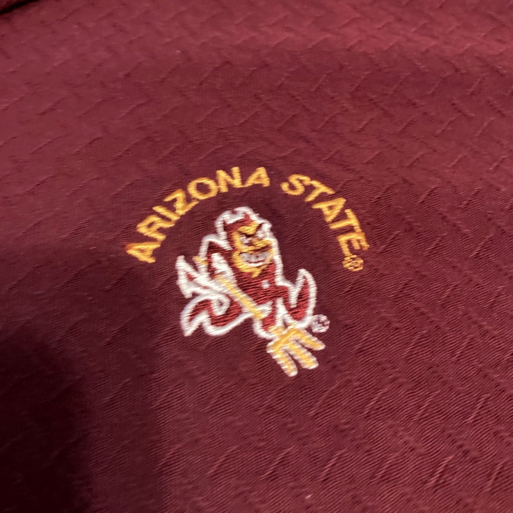 Champion VINTAGE Burgundy Champion Polo Shirt Men’s M Red Arizona State University Sun Devils Football 90s State Mens Size US M / EU 48-50 / 2 - 2 Thumbnail