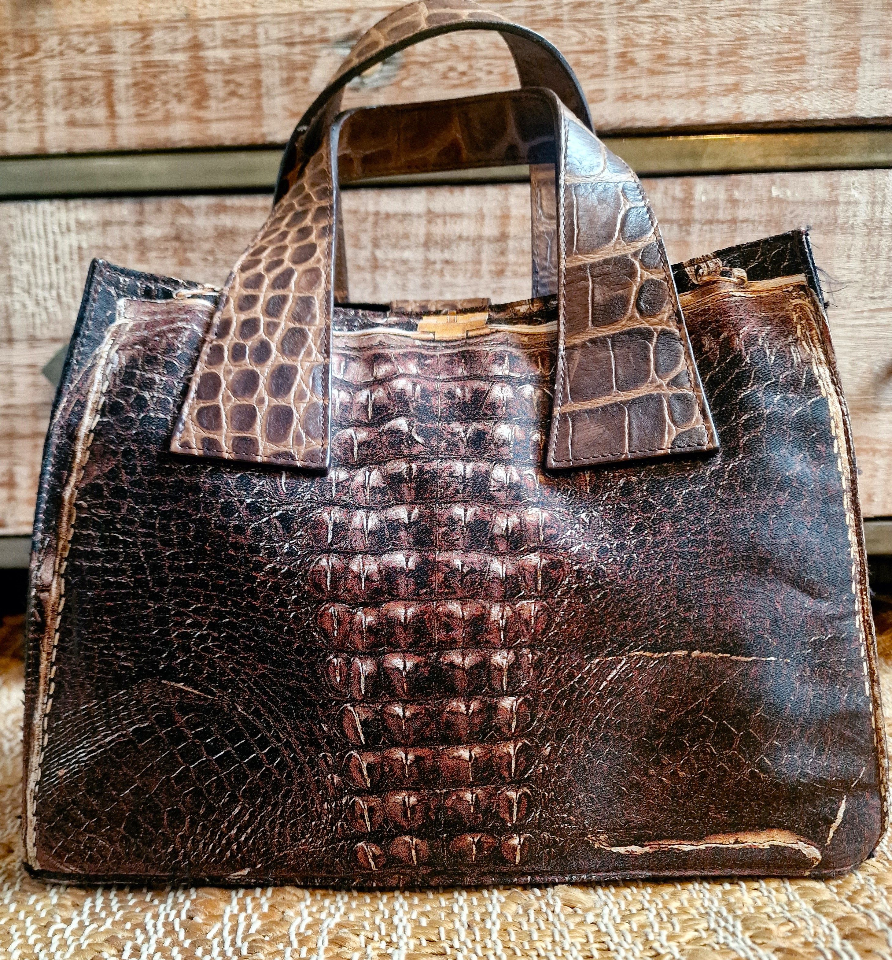 Jean Paul Gaultier Jean Paul Gaultier Crocodile Leather Trompe l'oeil Bag Size ONE SIZE - 7 Thumbnail