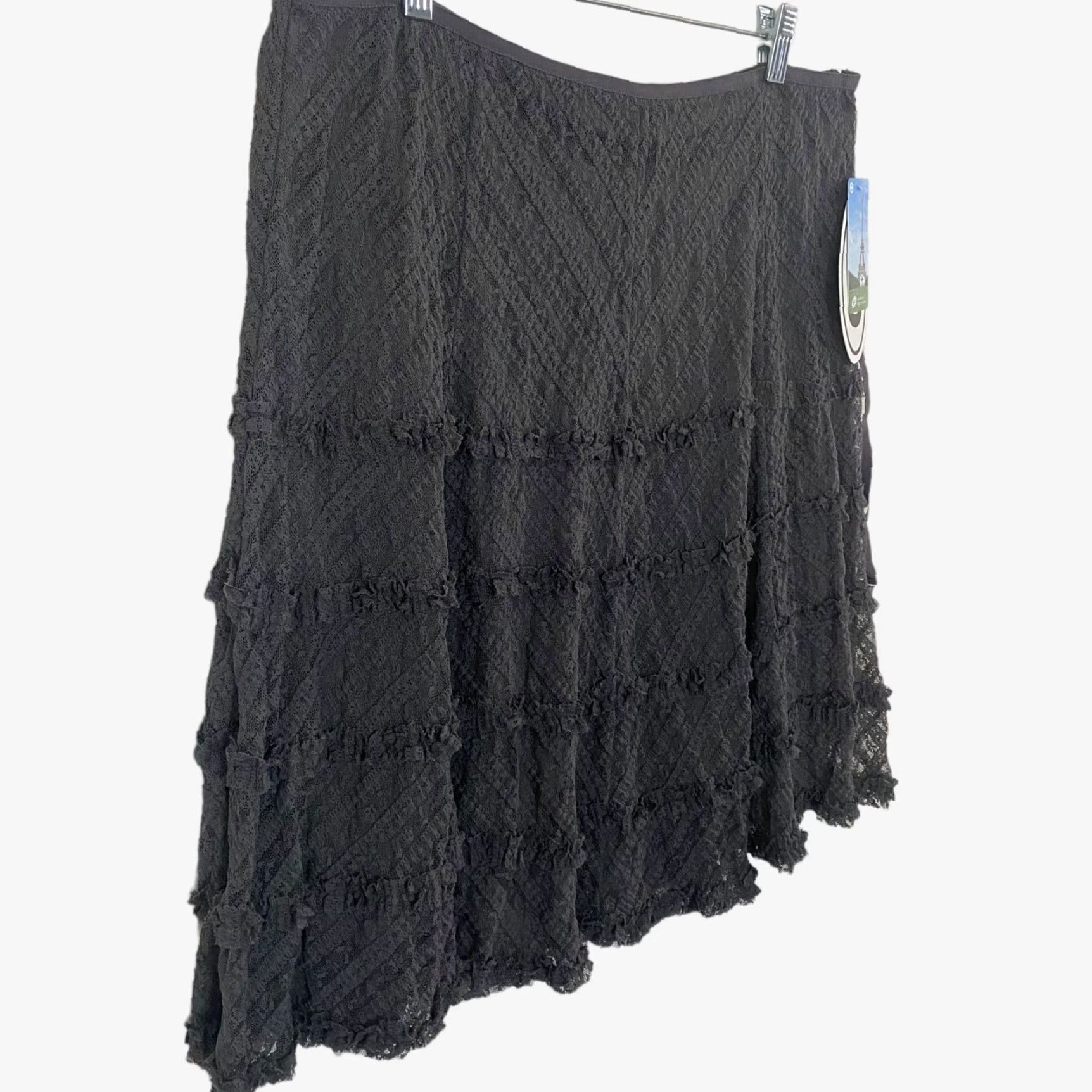 Tara Jarmon Tara Jarmon Skirt Ruffled Mini Travel Charcoal Gray Women's XL Size 40" / US 18 - 2 Thumbnail