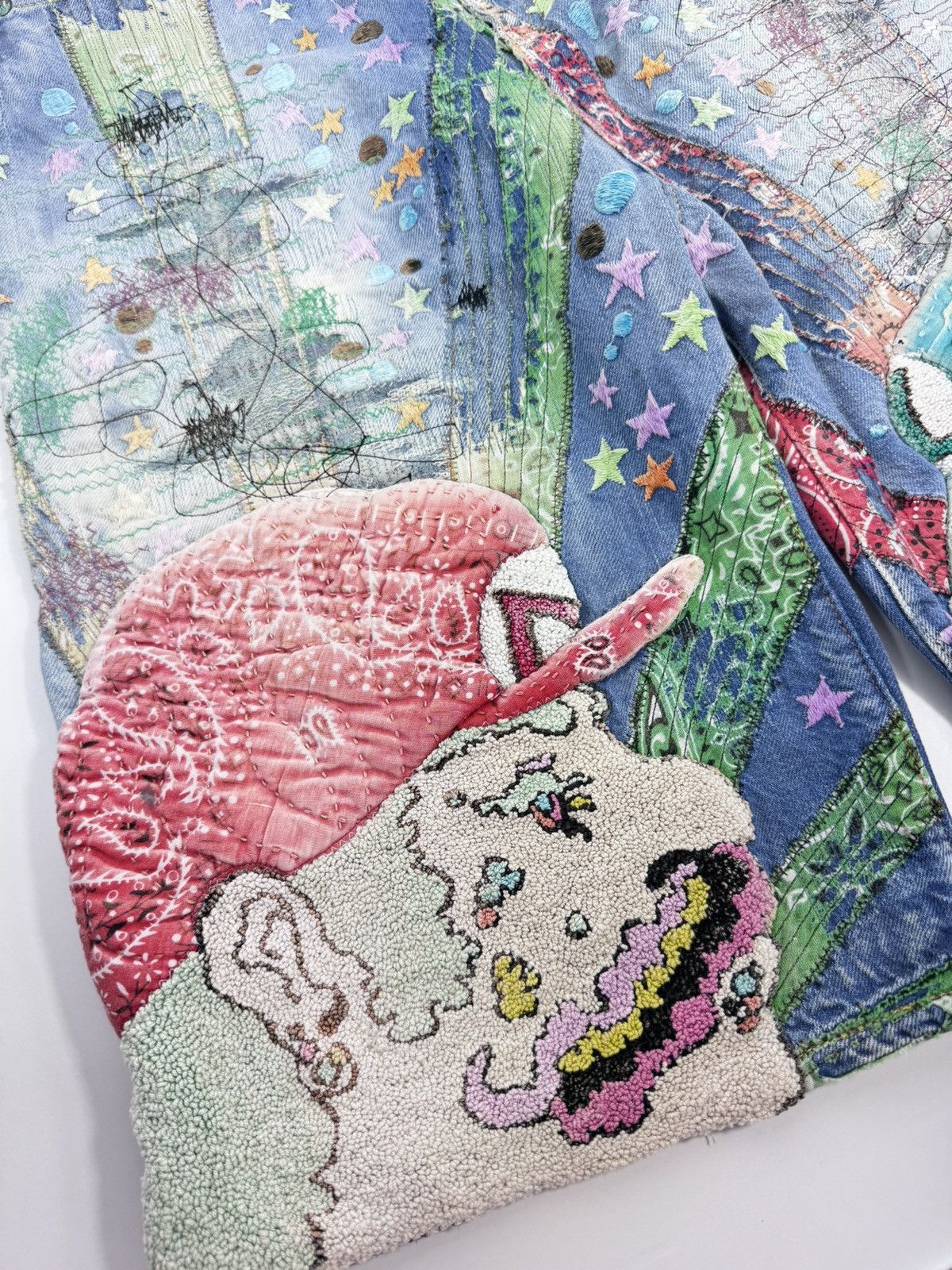 Proleta Re Art ERI MEME GLITCH STRAIGHT LEG SUPER MARIO EMBROIDERED SHORTS Size US 29 - 8 Thumbnail