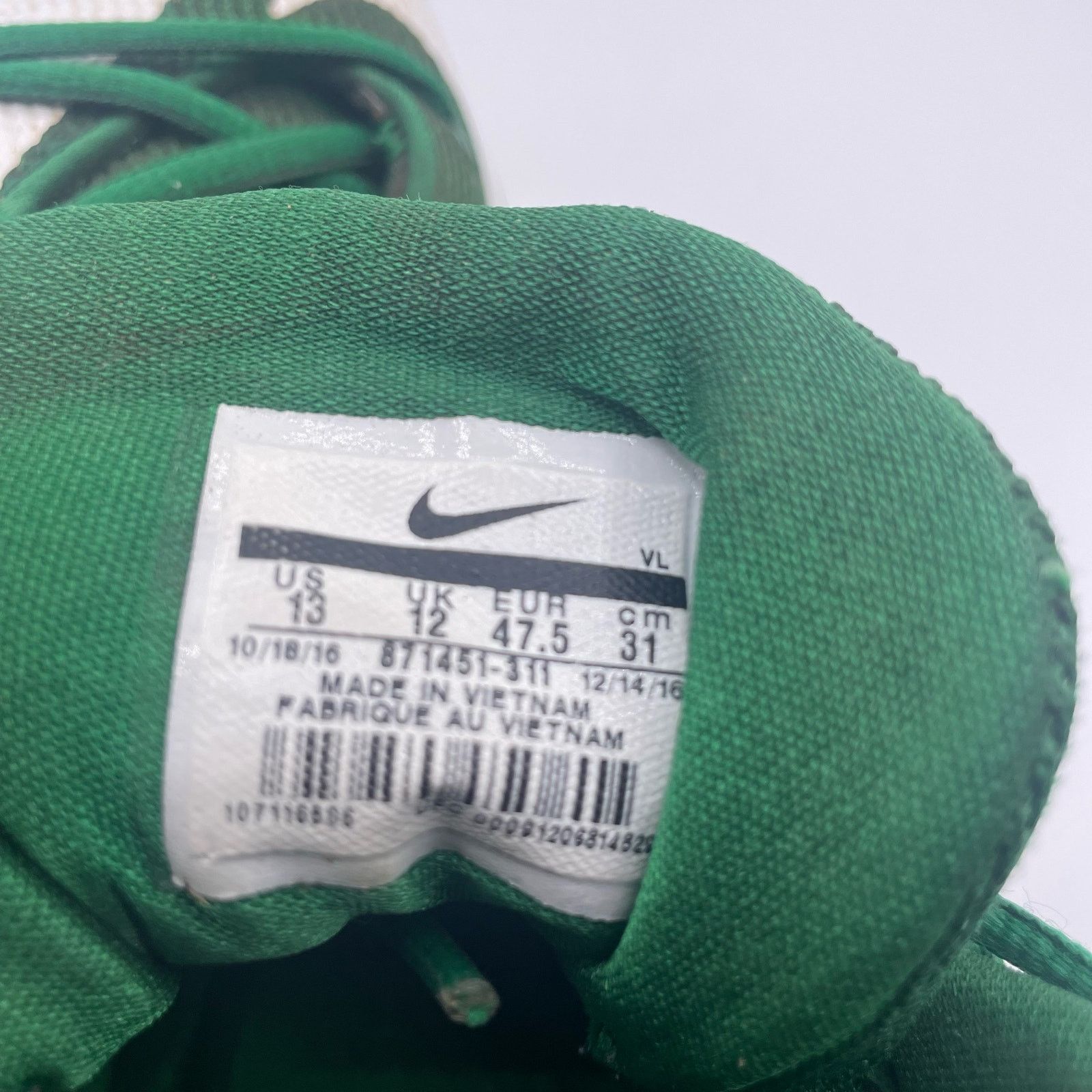 Nike Nike Alpha Pro Menace Football Cleats Green White Mens 13 Size US 13 / EU 46 - 8 Thumbnail