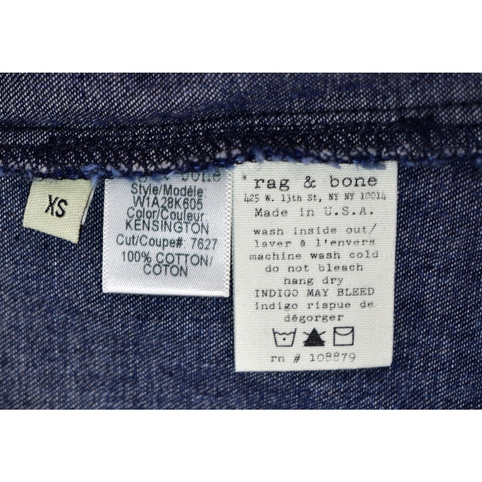 Rag & Bone B0 NEW RAG & BONE Kensington Blue Denim Shirt W1A28K605 XS Size XS / US 0-2 / IT 36-38 - 5 Thumbnail