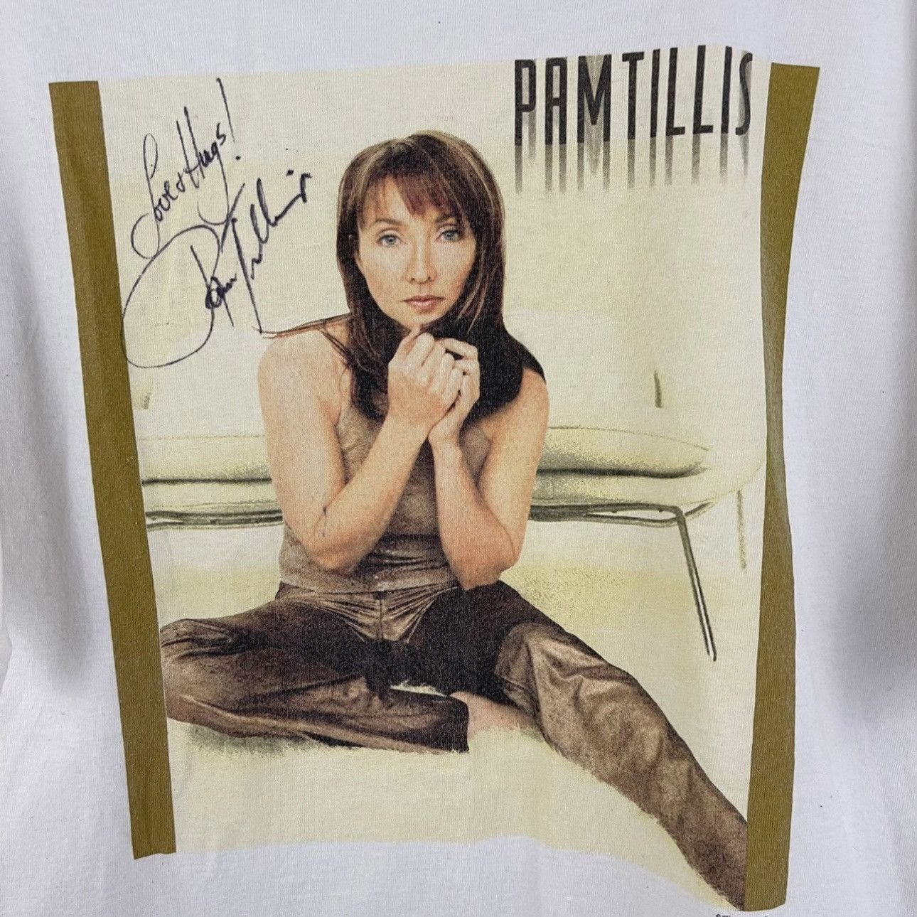 Other Vintage 2001 White Signed Pam Tillis Thunder & Roses Tee Size XL / US 12-14 / IT 48-50 - 2 Thumbnail