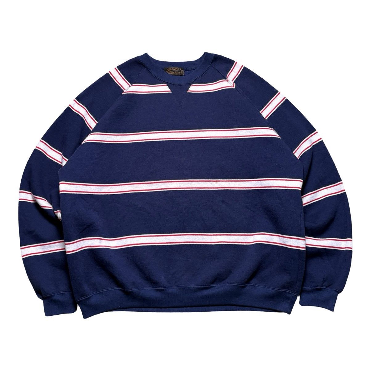 Eddie Bauer Vintage 80s 90s Eddie Bauer Striped Sweat Shirt Mens L Navy Size US L / EU 52-54 / 3 - 1 Thumbnail