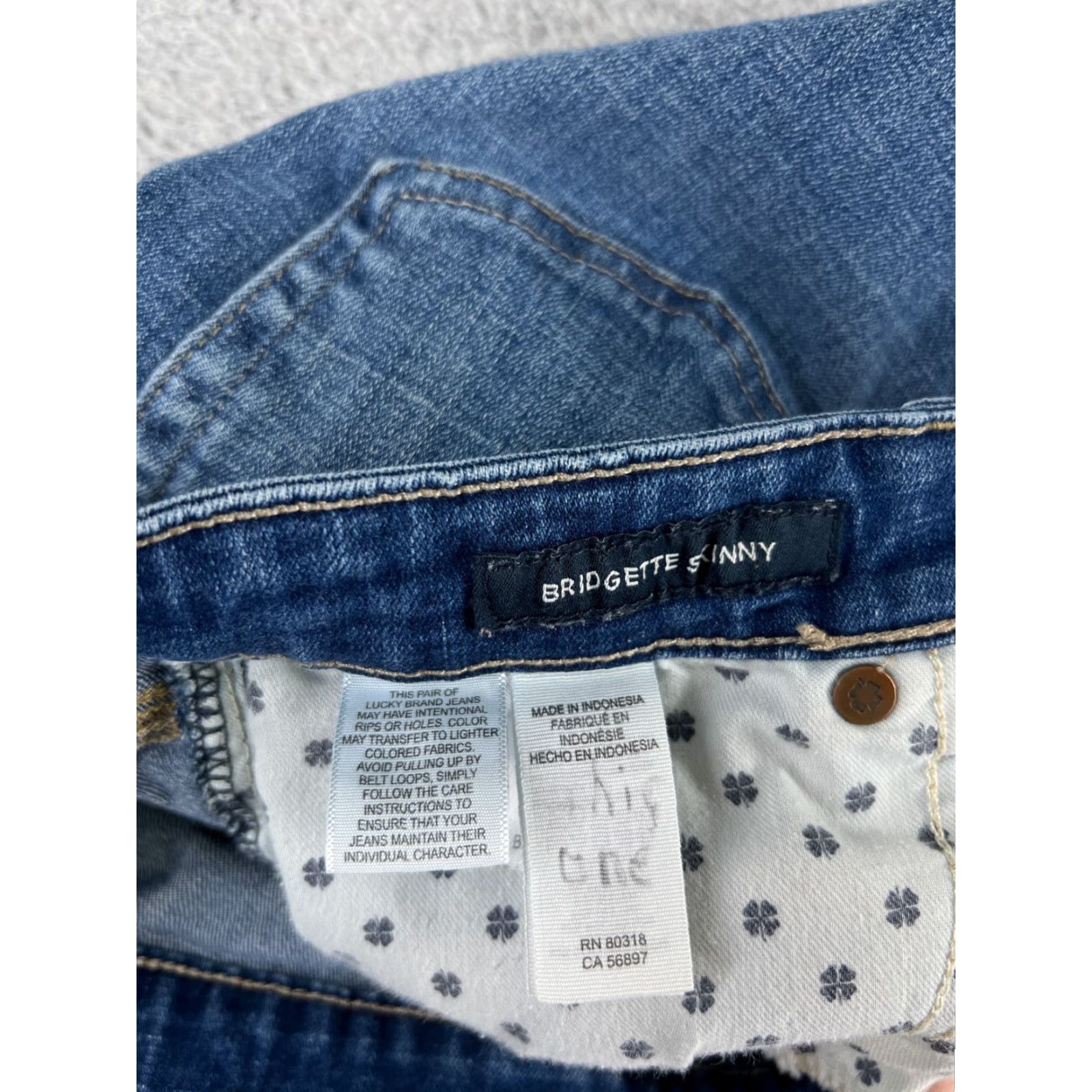 Lucky Brand Lucky Brand Jeans Juniors 4 Blue Denim Bridgette Skinny Ankle 21x25 Button Zipper Waist 25 in Cotton Blend Women's Modern USA Size 27" / US 4 / IT 40 - 4 Thumbnail