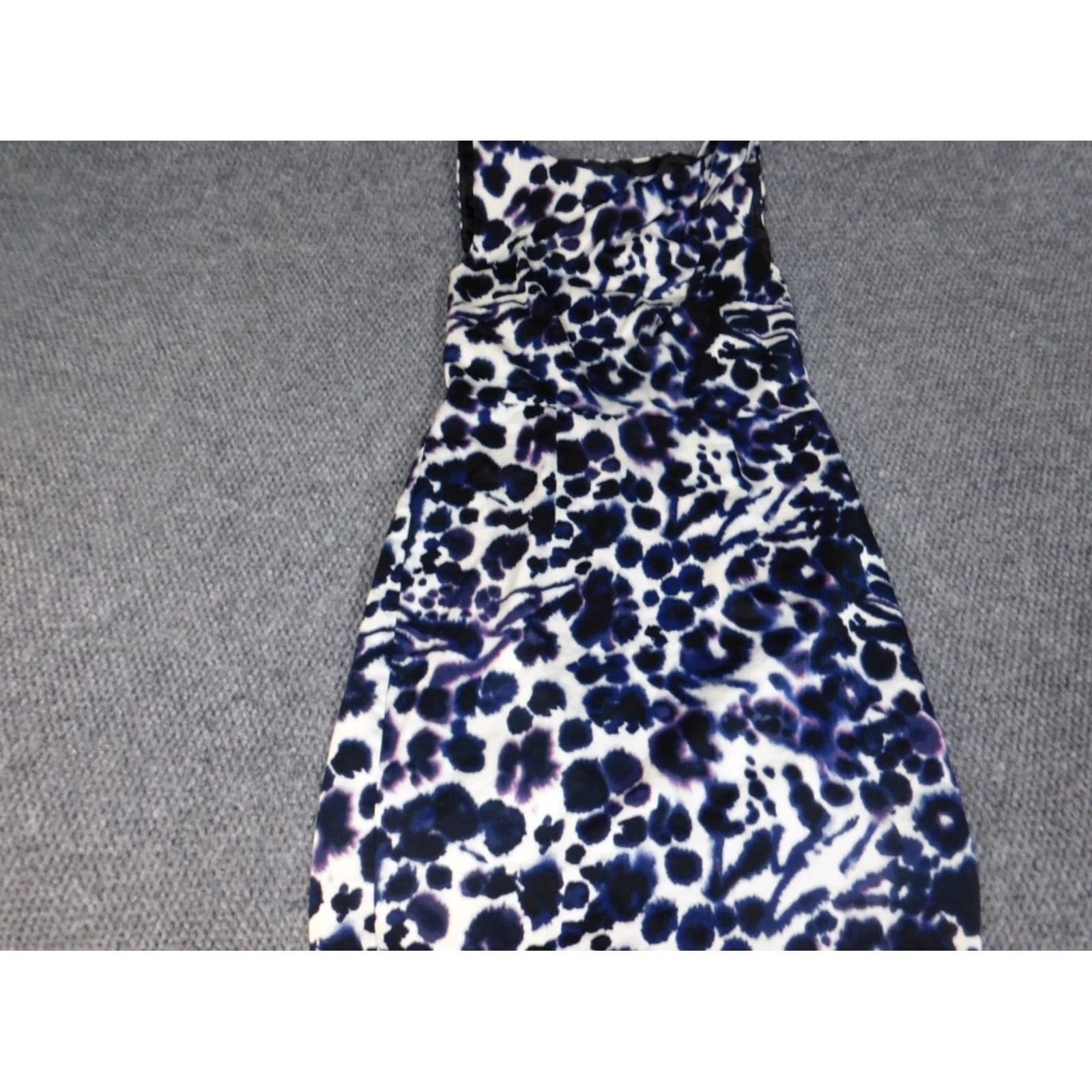 Ann Taylor Ann Taylor Womens Dress A-Line 4 Purple Floral Stretch Zip Sleeveless Knee Length Casual Womens Size S / US 4 / IT 40 - 3 Thumbnail