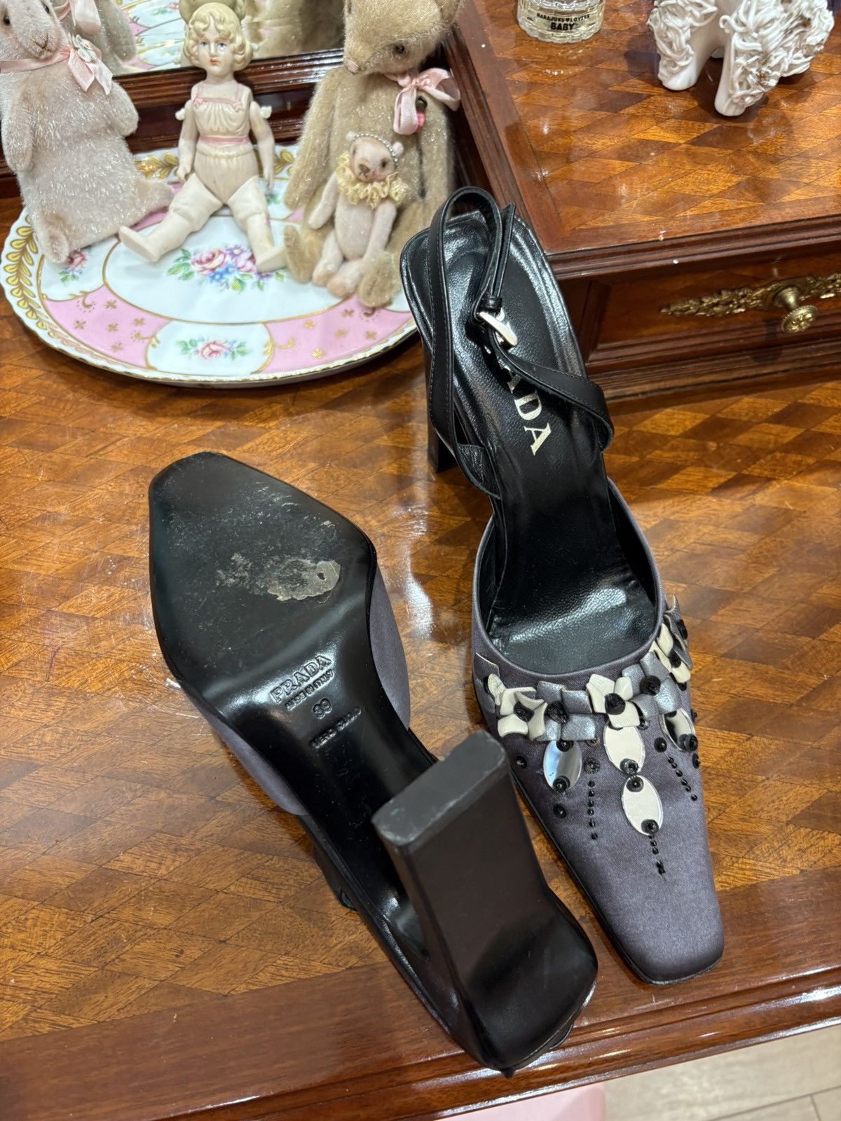 Prada Prada FW99 satin floral heels Size US 8.5 / IT 38.5 - 17 Thumbnail
