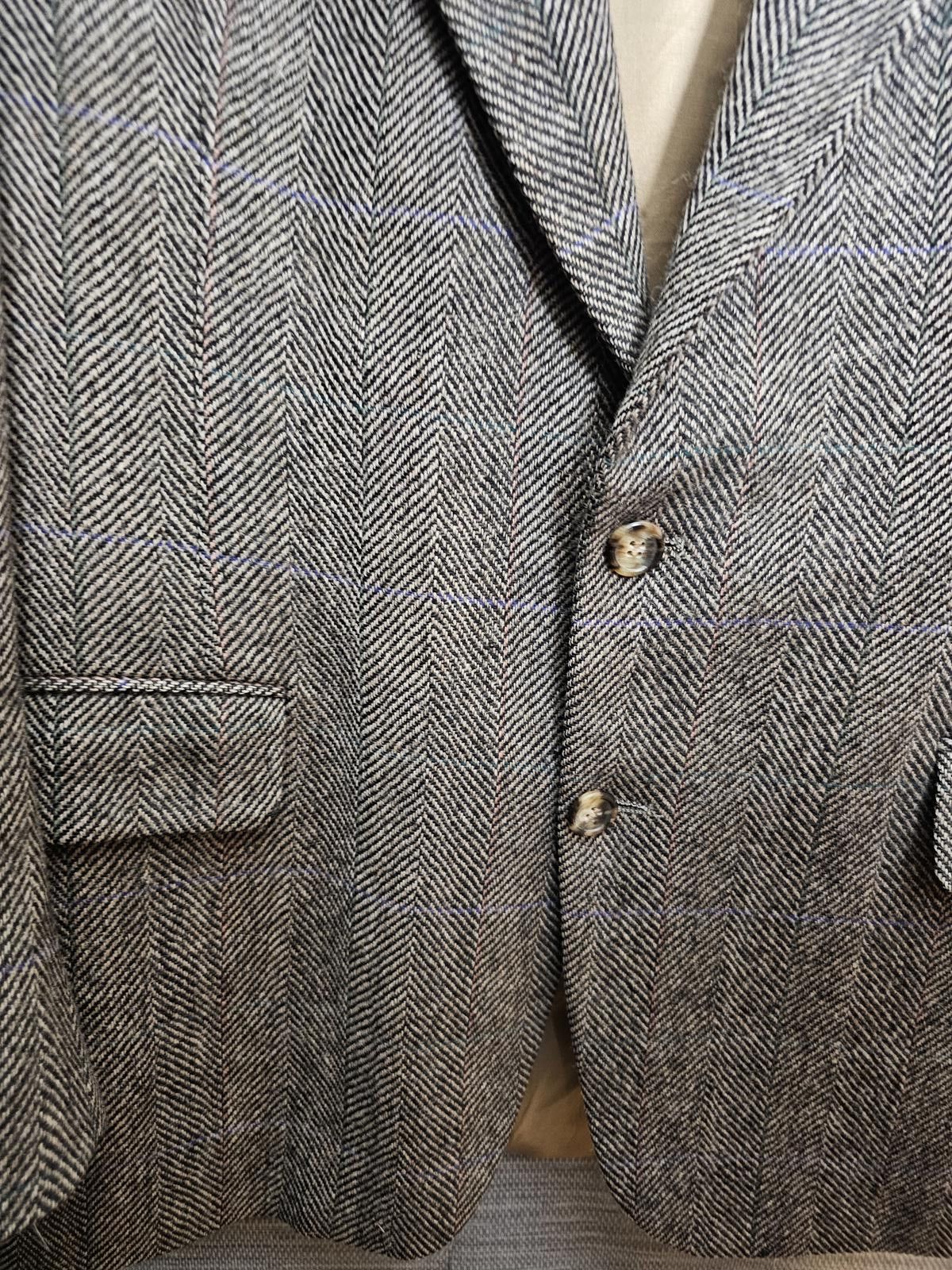 Bill Blass Bill Blass Jacket Brown Men Size L Herringbone Tweed Blazer Size 42R - 6 Thumbnail